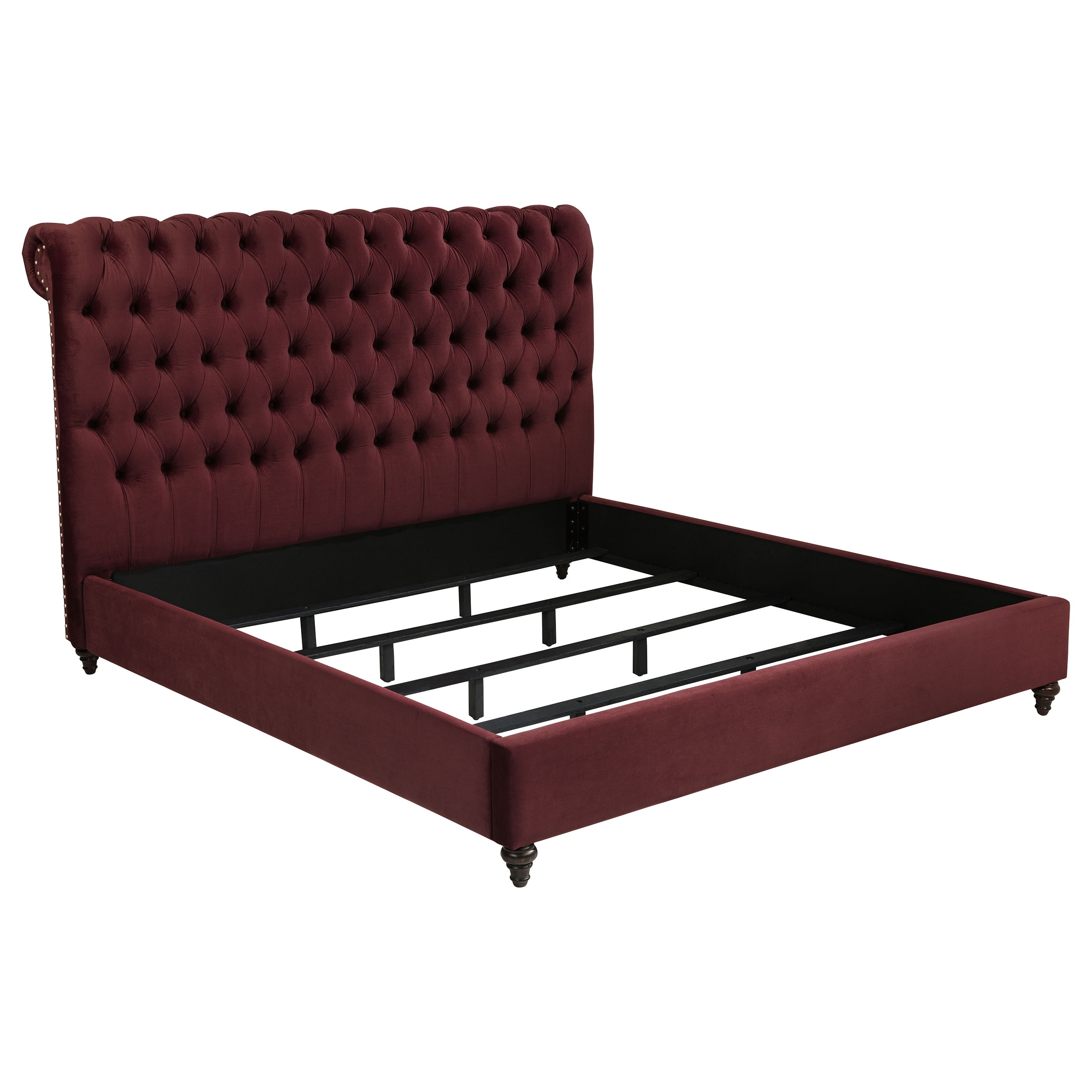 Coaster Devon 57-inch Upholstered California King Panel Bed Wine Red 360341KW