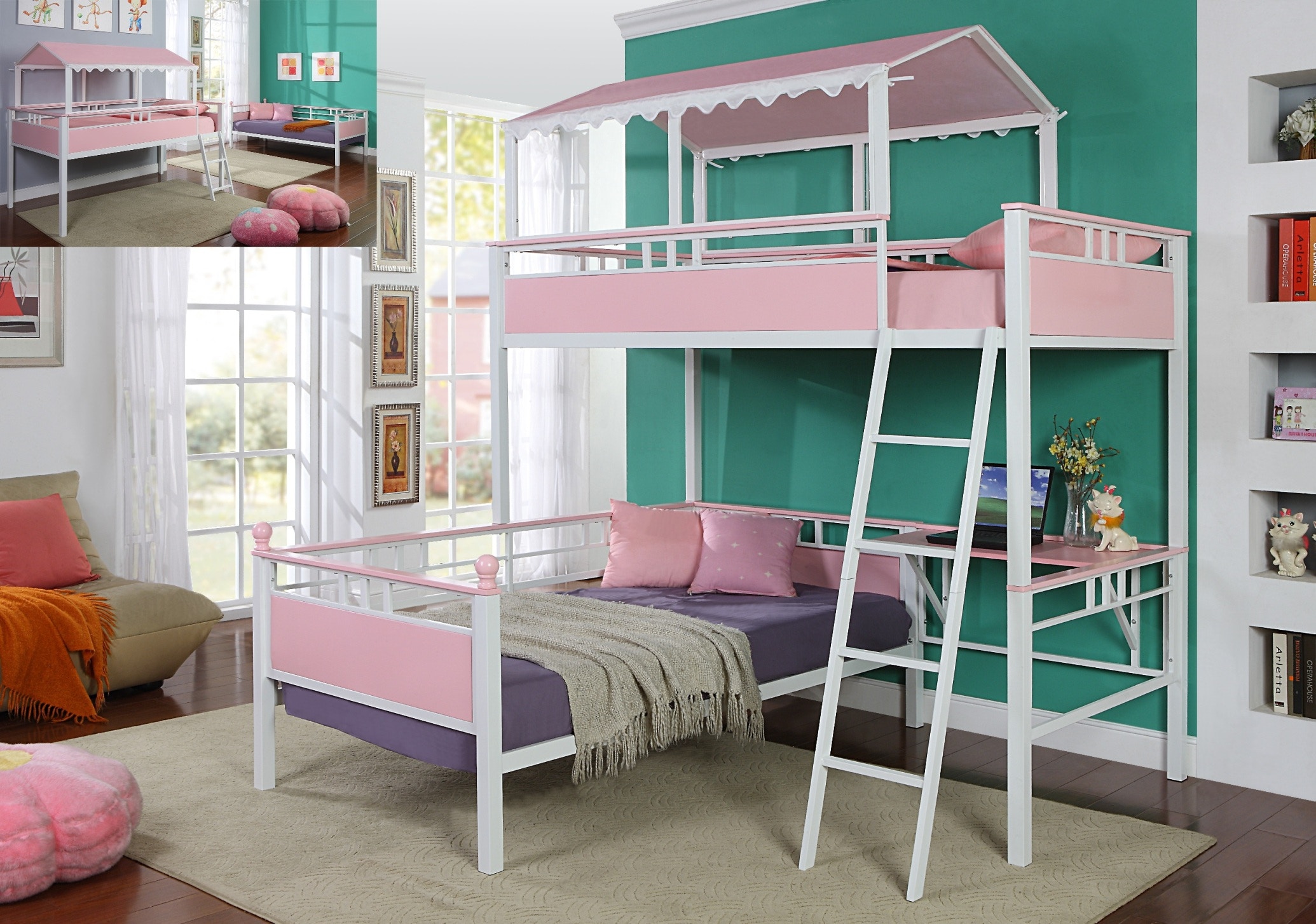 Pink twin loft outlet bed