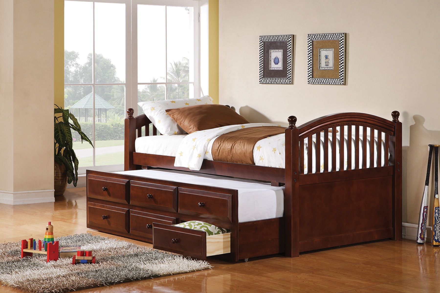 Coaster trundle store bed