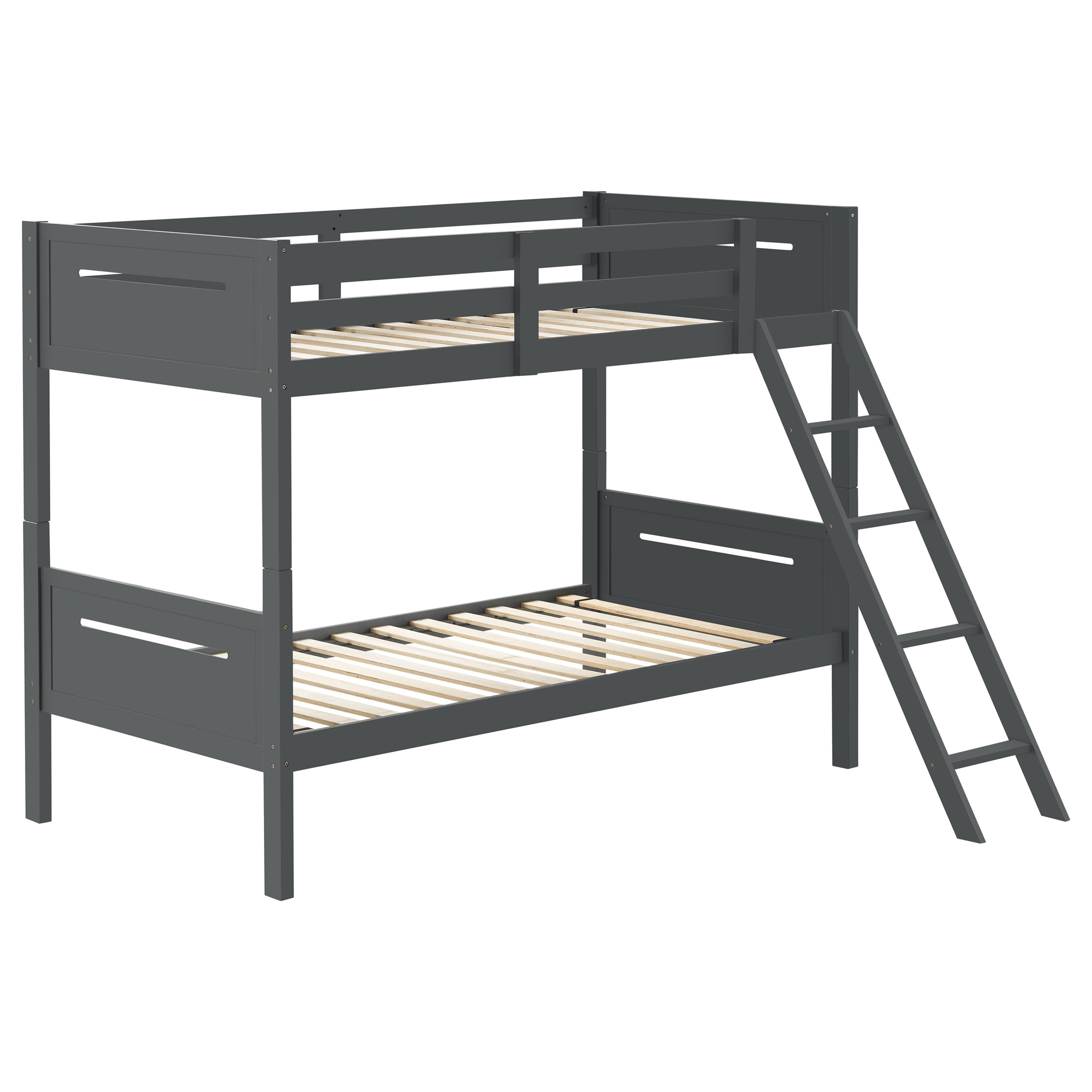 Coaster Littleton Wood Twin Over Twin Bunk Bed Grey 405051GRY