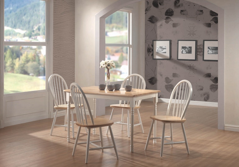 Coaster Taffee 5-piece Rectangular Dining Table Natural Brown And White 4147-S5