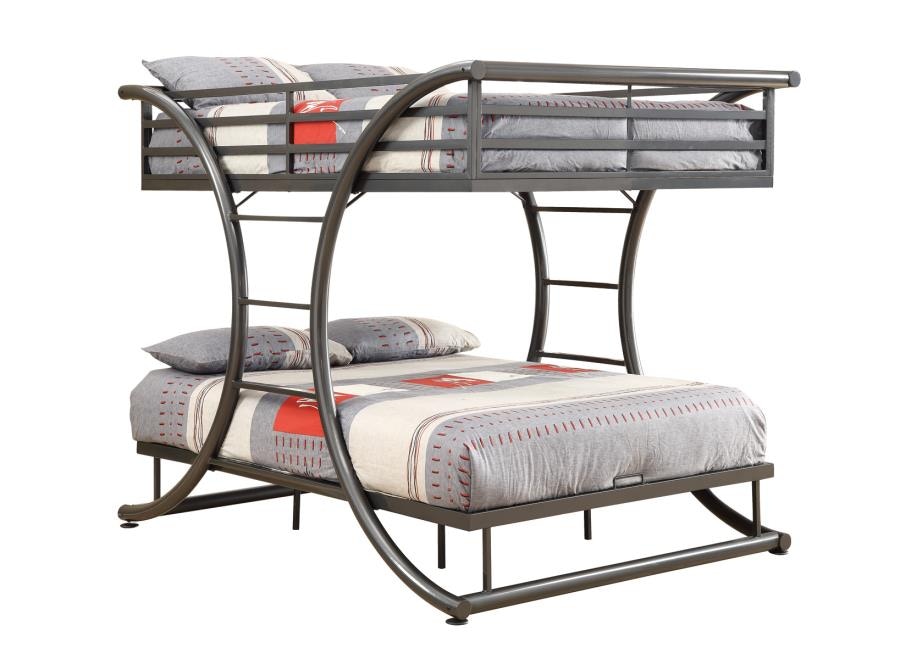 Coaster Bedroom Stephan Full Over Full Bunk Bed Gunmetal 460078 