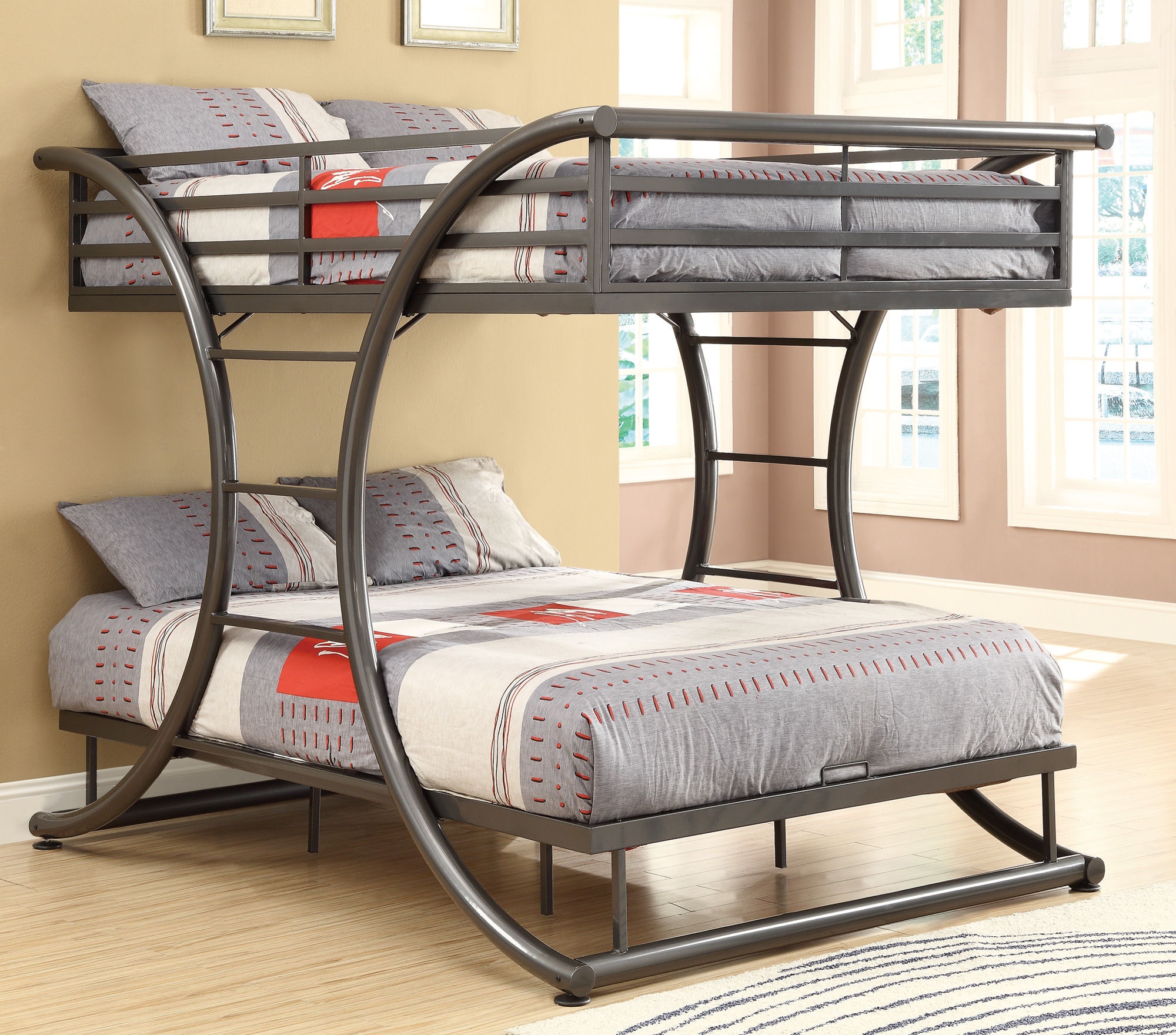 Coaster Bedroom Stephan Full Over Full Bunk Bed Gunmetal 460078 