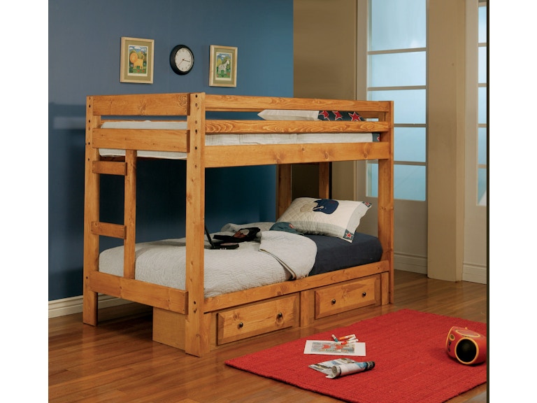Coaster Youth Wrangle Hill Amber Wash Twin Over Twin Bunk Bed 460243 Furniture Market Austin
