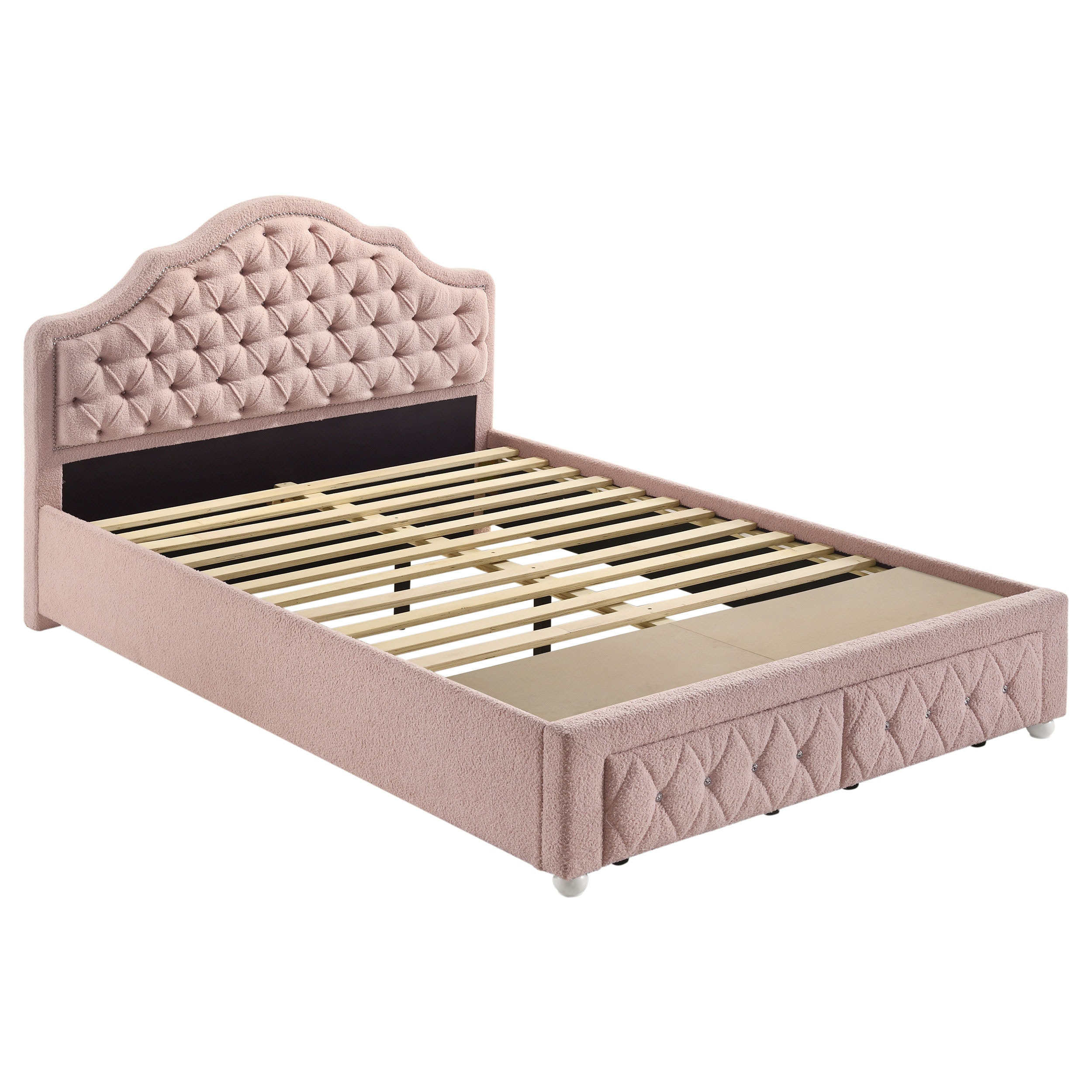 Coaster Ashleigh 44-inch Upholstered Full Storage Platform Bed Pink 460540F