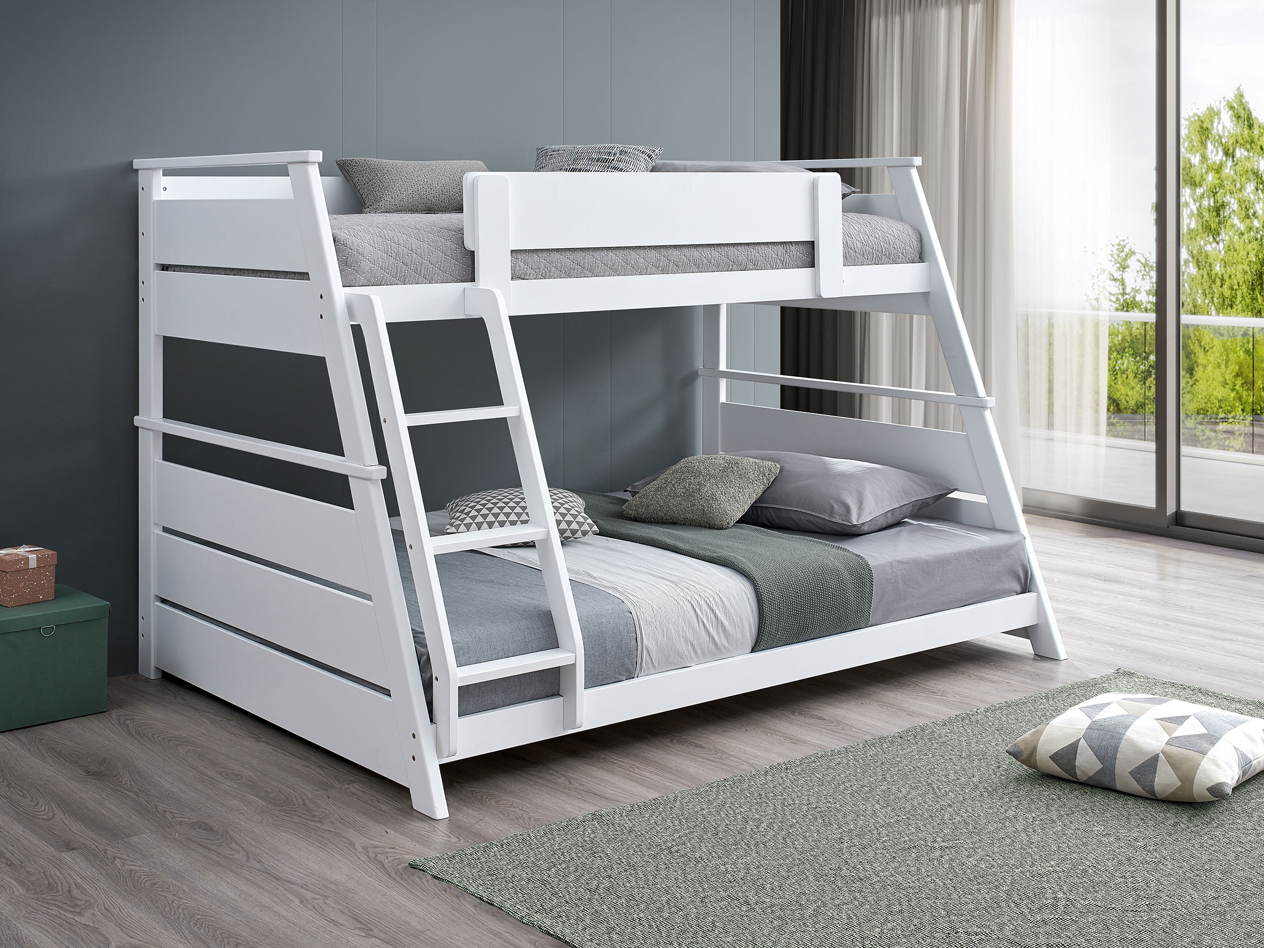 Coaster Holden Wood Veneer Twin Over Full Bunk Bed White 460593WHT