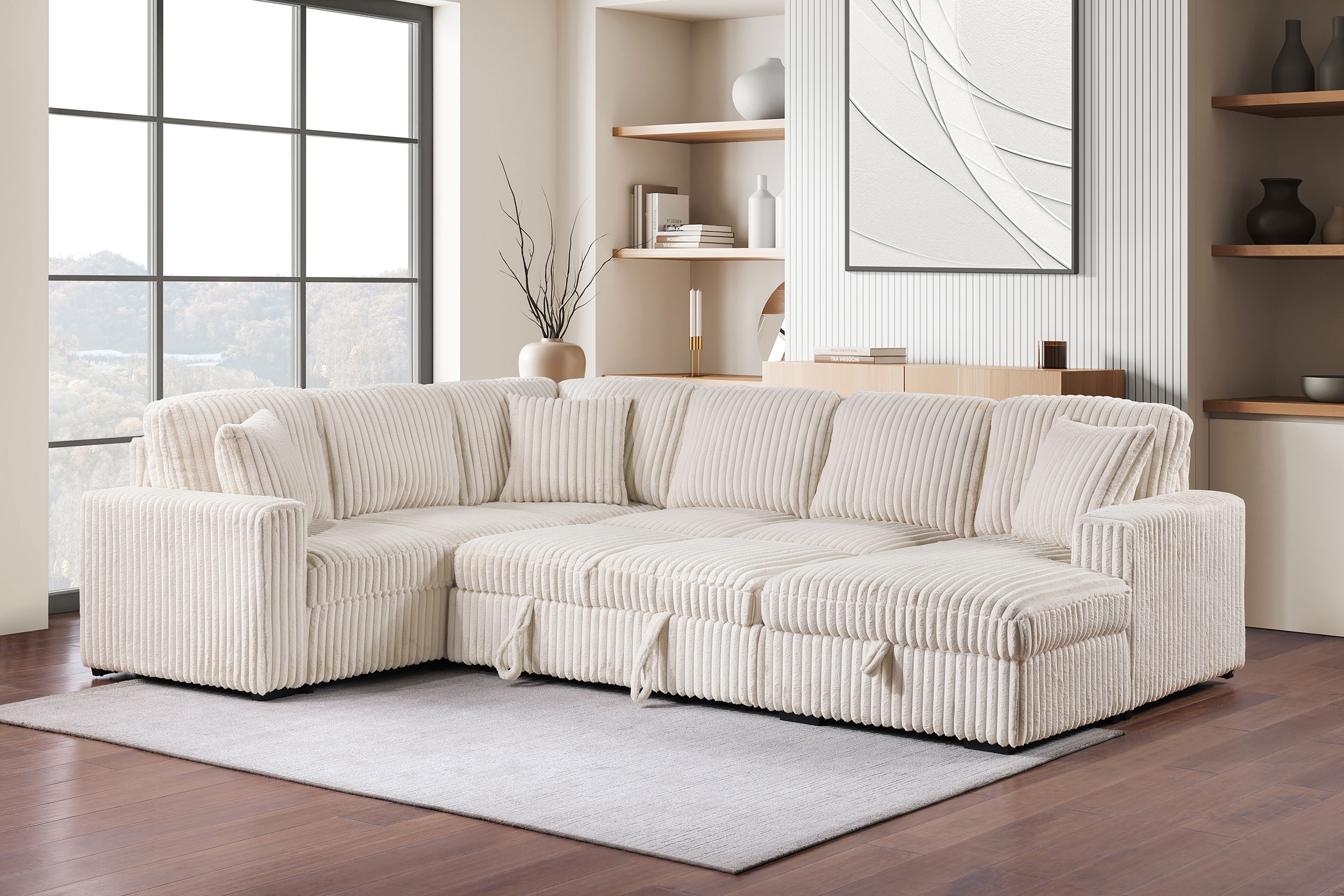 Coaster Living Room Devonshire Sleeper Sectional Sofa Storage