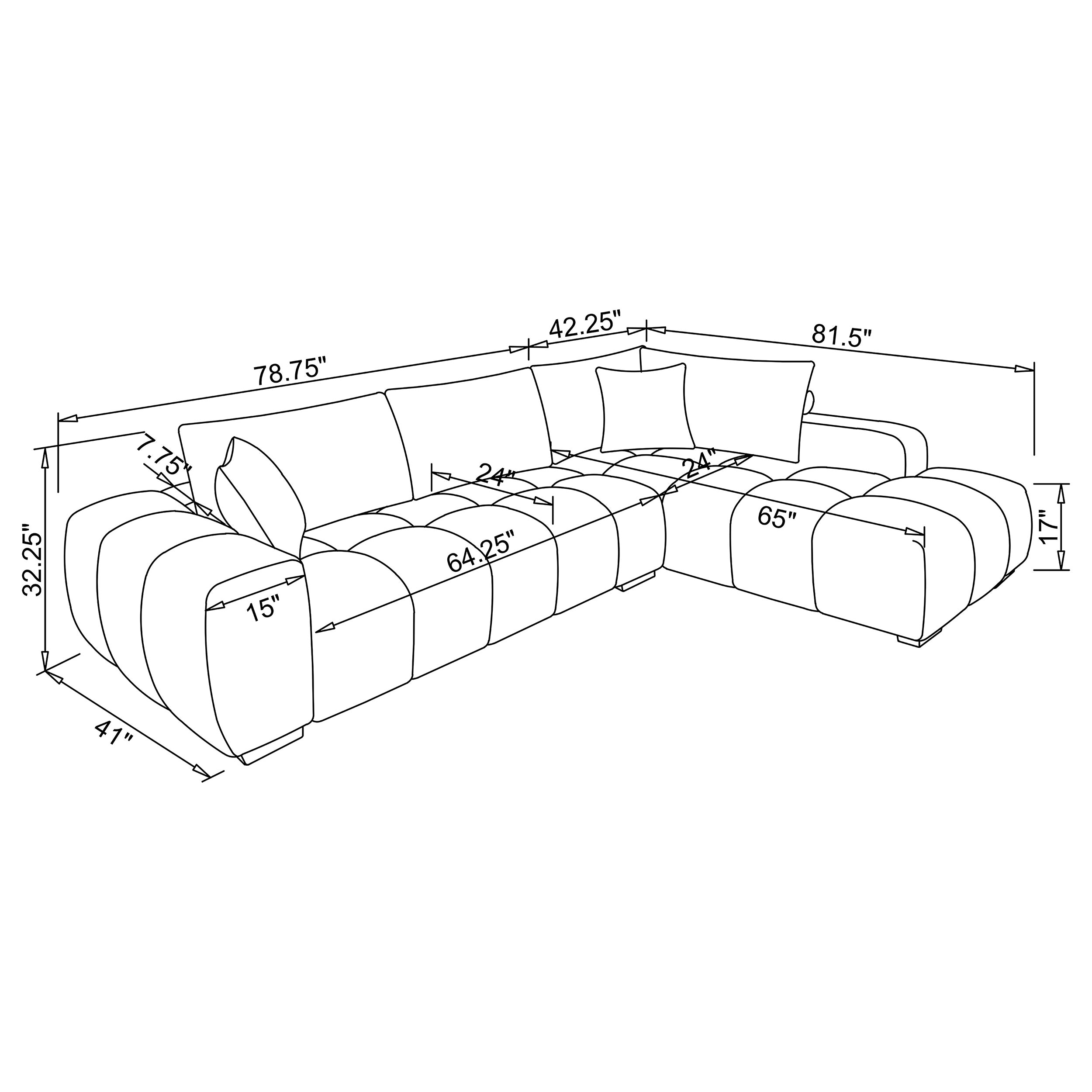 Coaster Living Room Camacho Upholstered Chaise Sectional Sofa