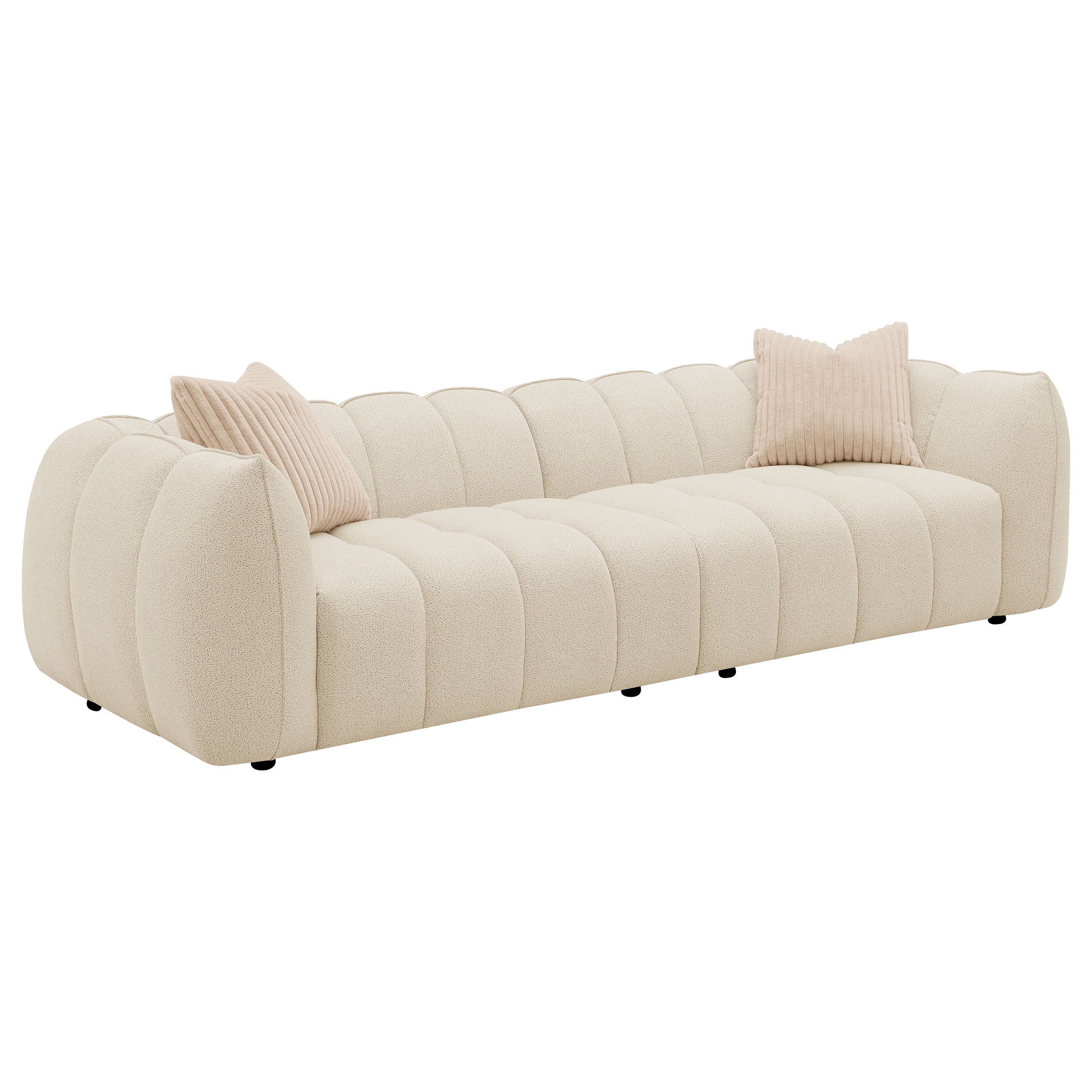Coaster Living Room Winchester Boucle Upholstered Extra Long Sofa