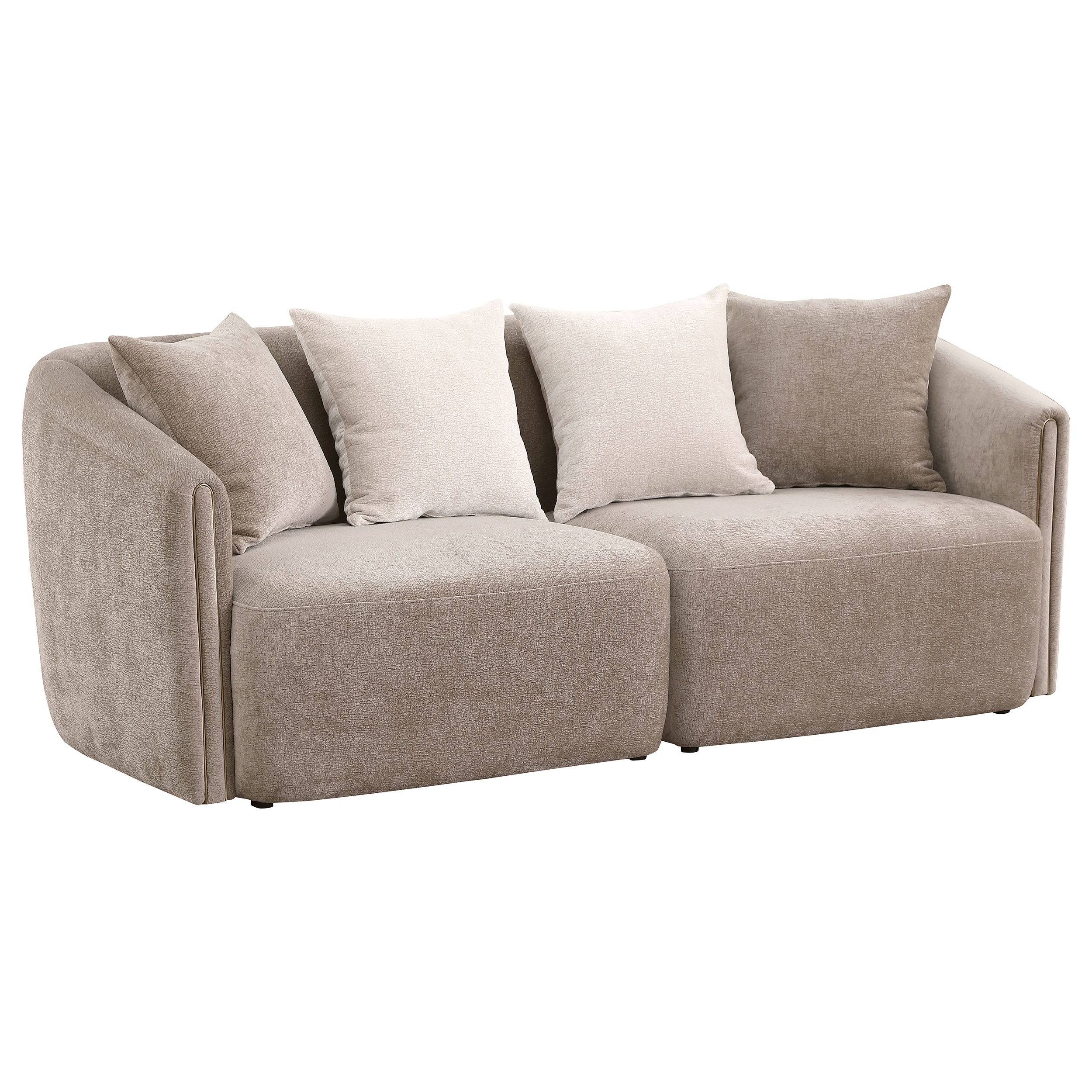 Sofa クリーム色(処分予定) Coaster Living Room Townsend 2-piece Chenille Upholstered Sofa Set