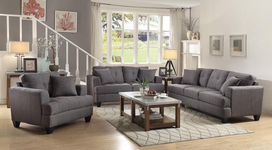 Coaster Living Room 3 Pc Sofa Love Chair 505175 S3 Silk