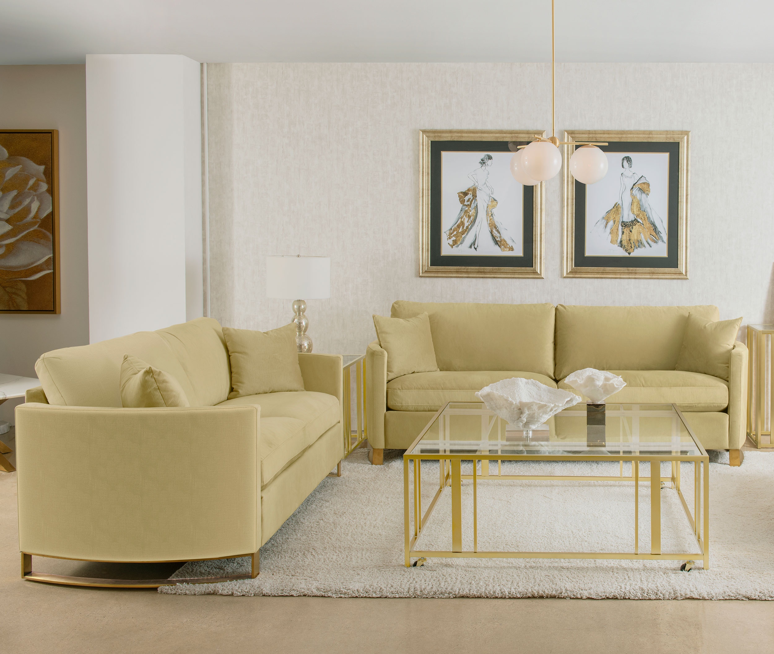 Coaster Living Room Corliss 2-piece Velvet Upholstered Sofa Set