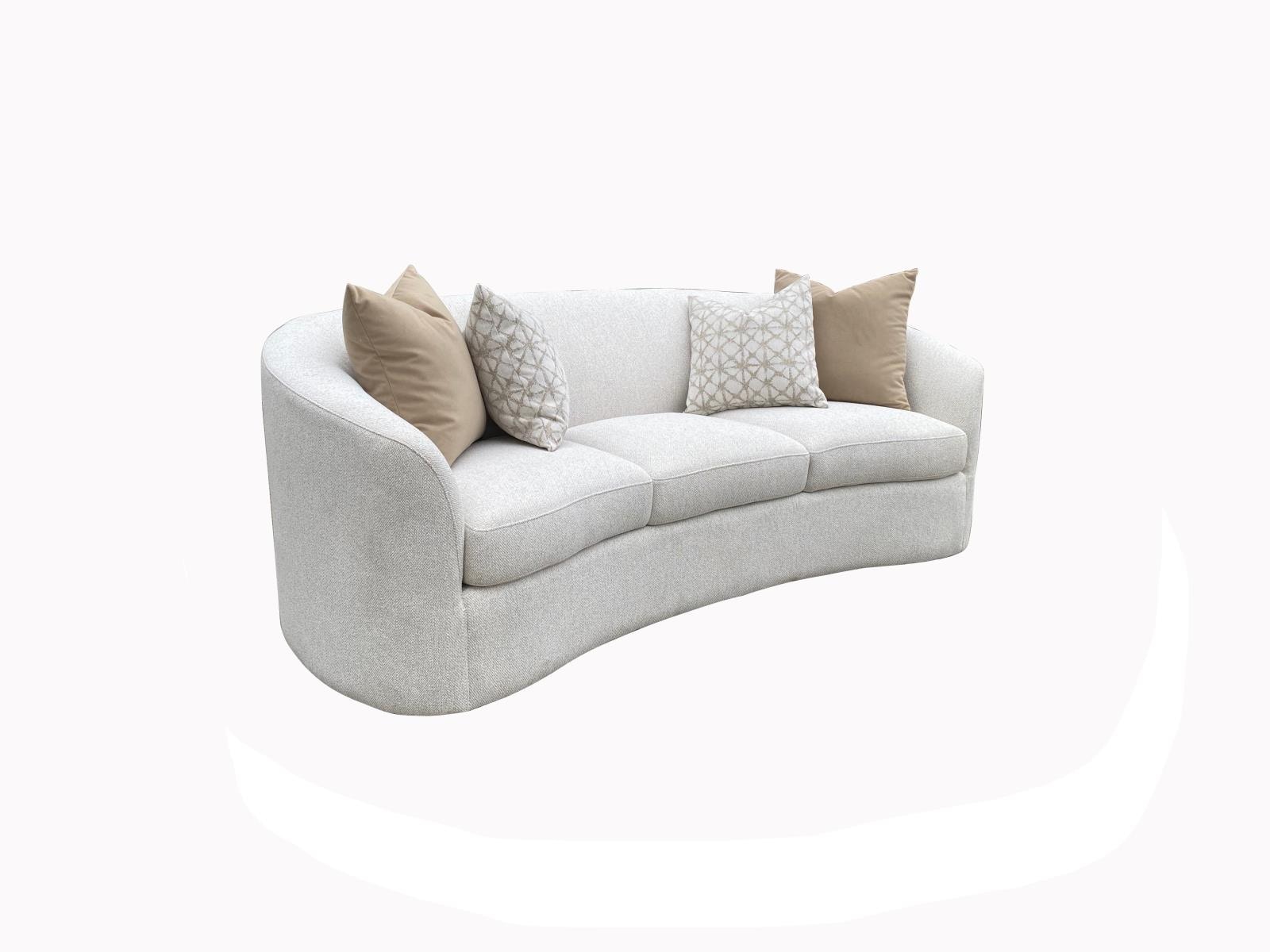Coaster Living Room Rainn Boucle Upholstered Sloped Arm Sofa Latte