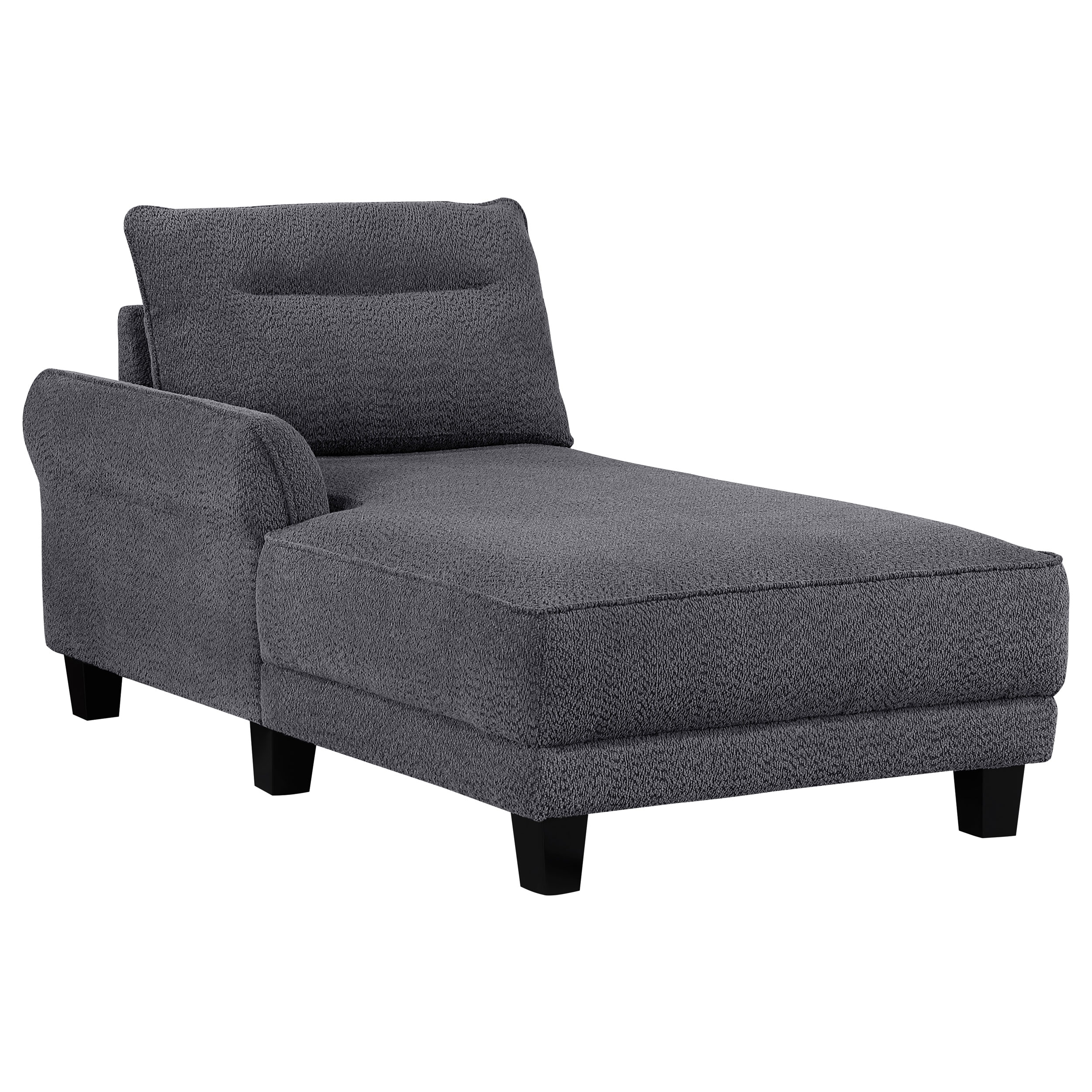 Coaster Living Room Caspian Upholstered Curved Arm Chaise