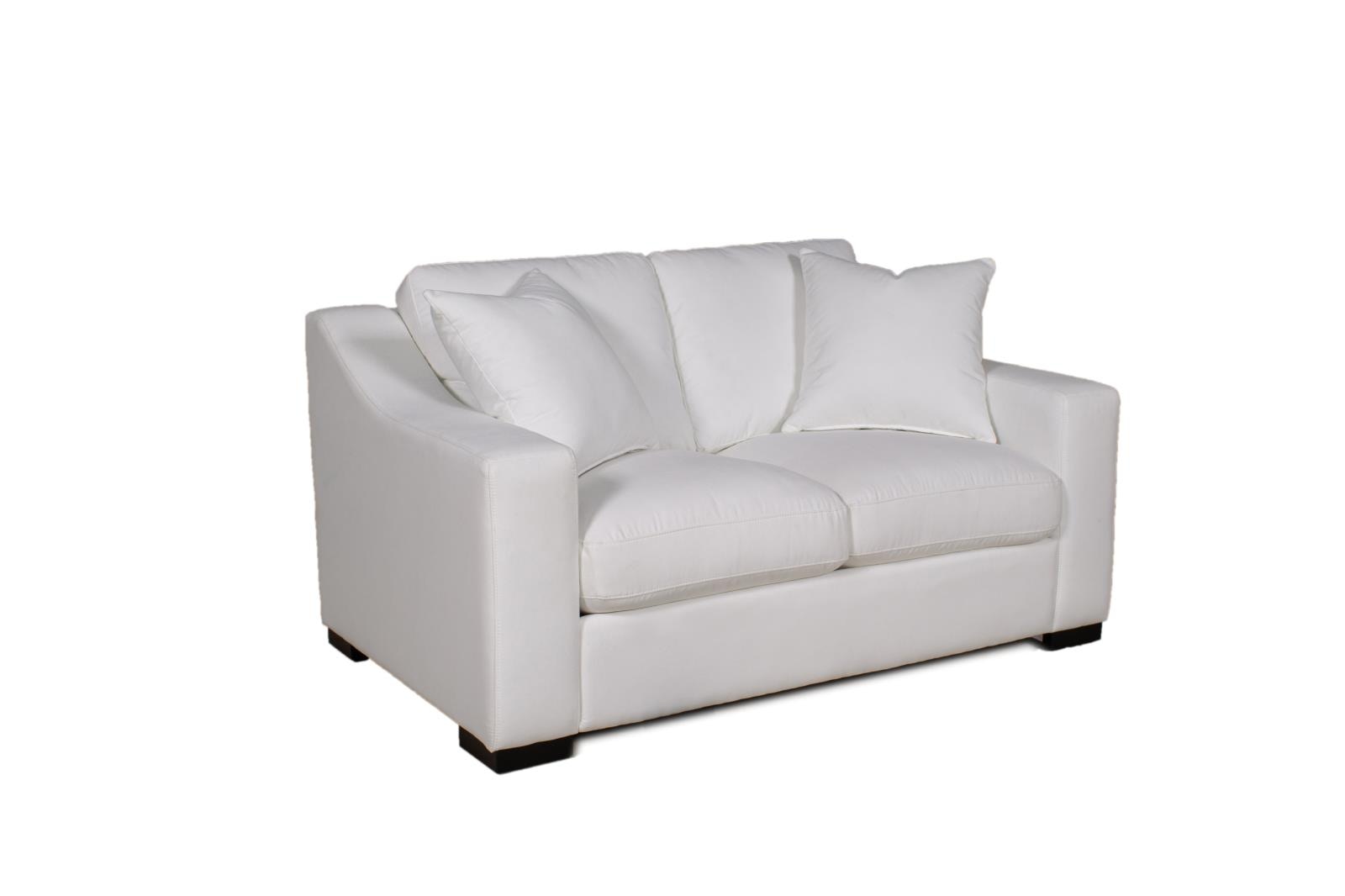 Coaster Living Room Ashlyn Upholstered Sloped Arm Loveseat White 509892 -  Haynes Brothers - Volusia