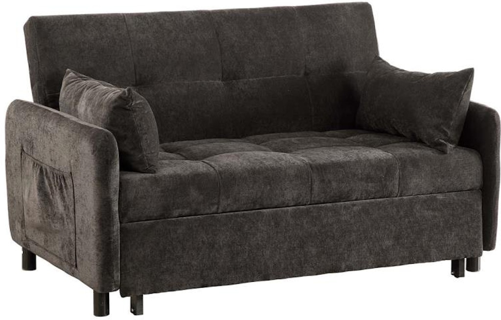 coasteressence transitional dark grey and chrome sofa bed