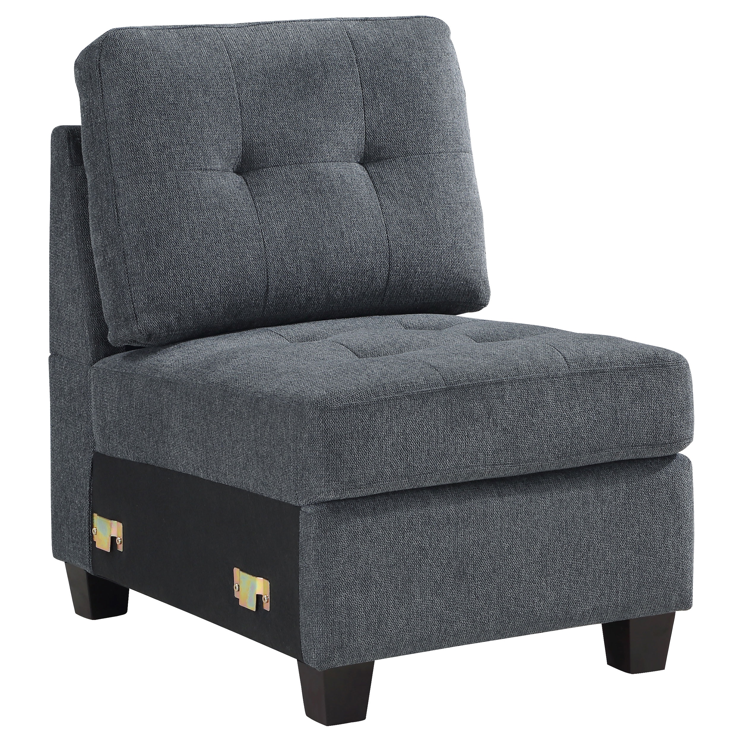 Coaster Georgina Upholstered Armless Chair Steel Grey 551701