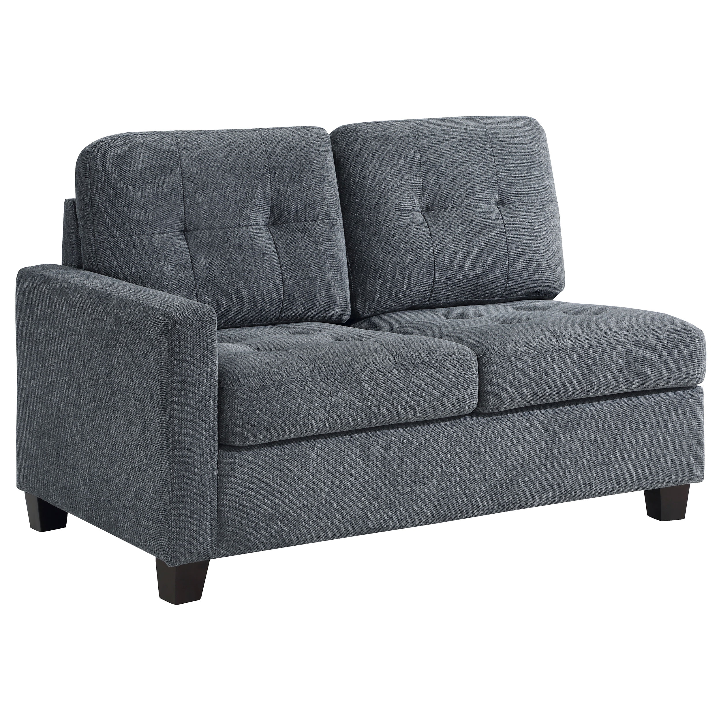 Coaster Georgina Upholstered Left Arm Facing Loveseat Steel Grey 551704LAF