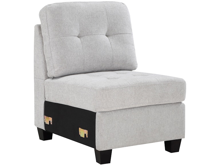 Georgina Upholstered Armless Chair Steel Beige - Main Image