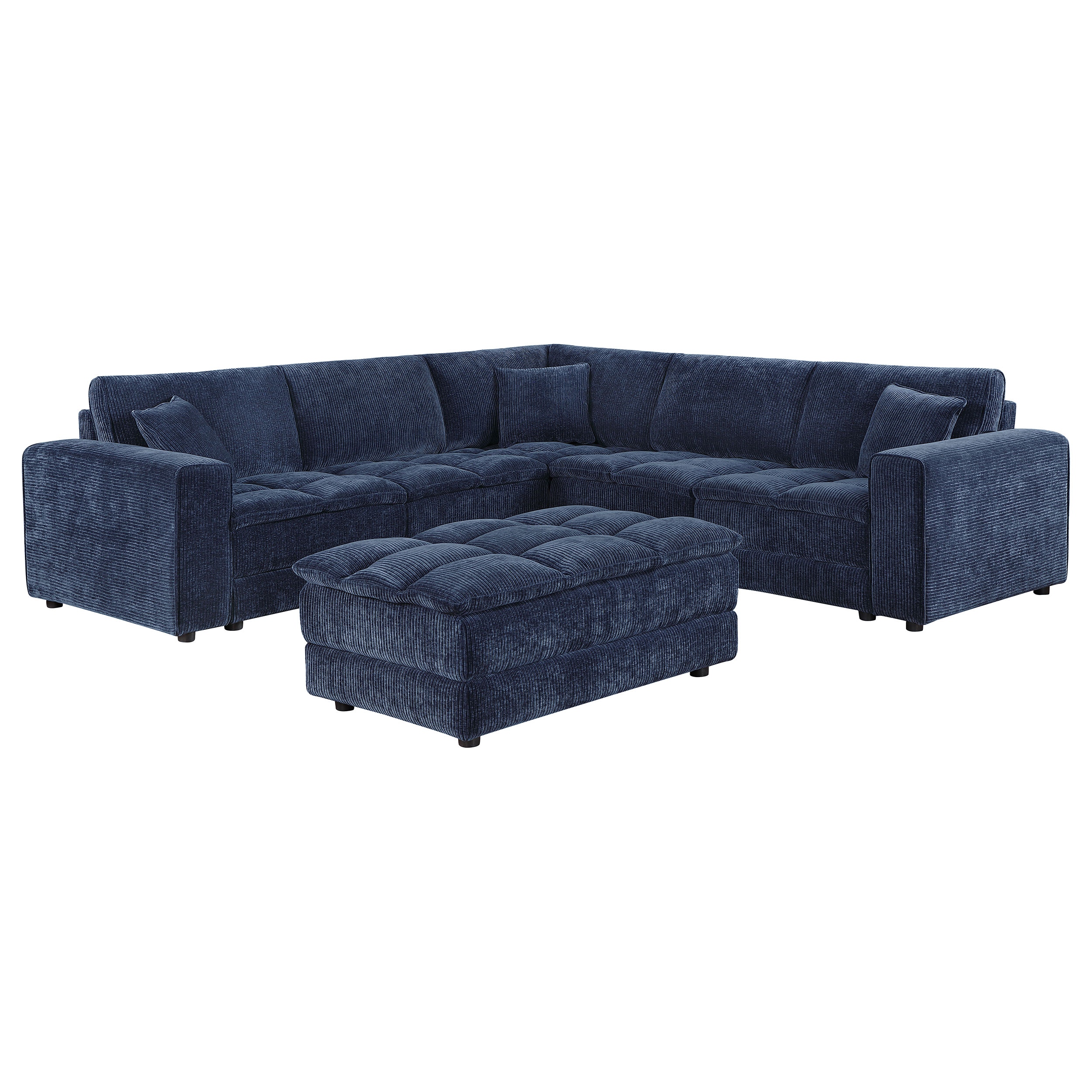 Coaster Atlantic 6-piece Upholstered Modular Sectional Sofa Blue 551821-SET