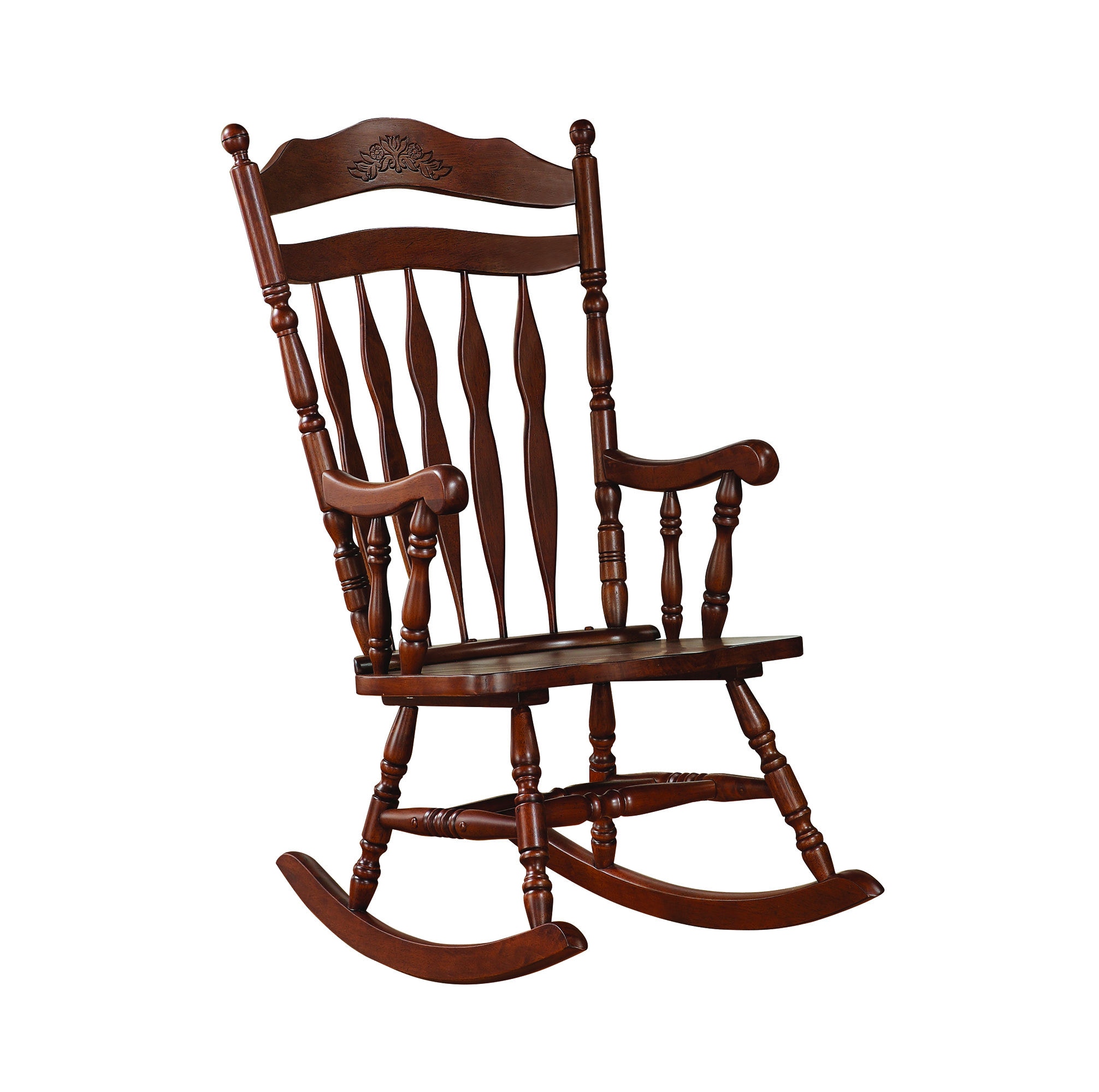 Coaster Living Room Aylin Solid Wood Rocking Chair Medium Brown