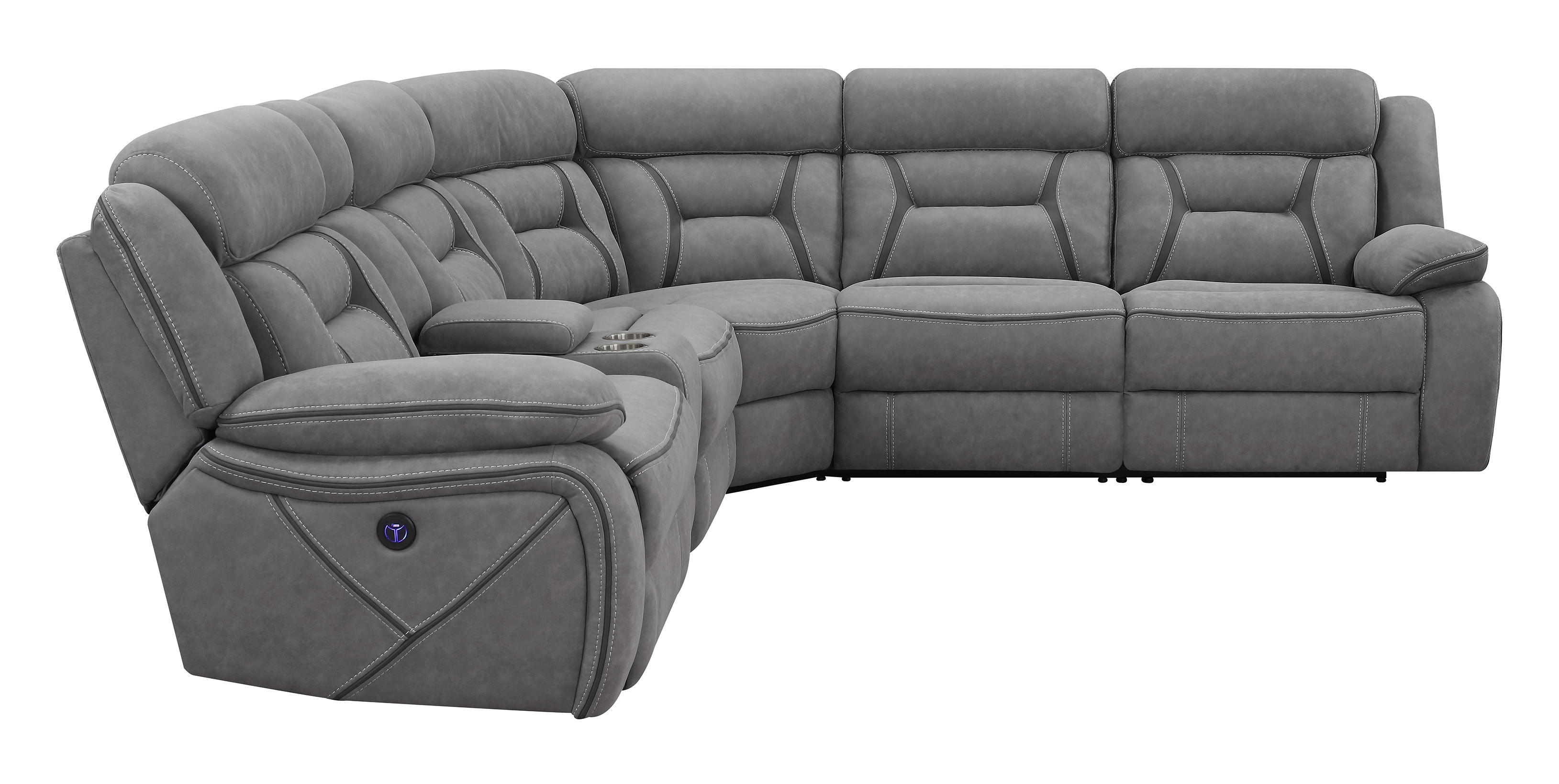‼️豪快コング　グレー‼️ Coaster Living Room Higgins Upholstered Power Reclining Sectional