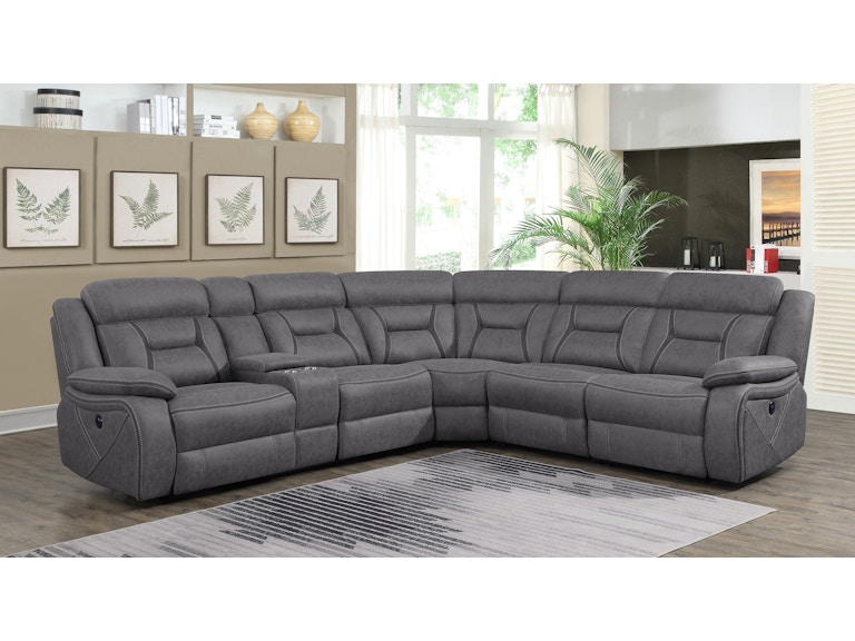 Coaster Living Room Higgins Upholstered Power Reclining Sectional