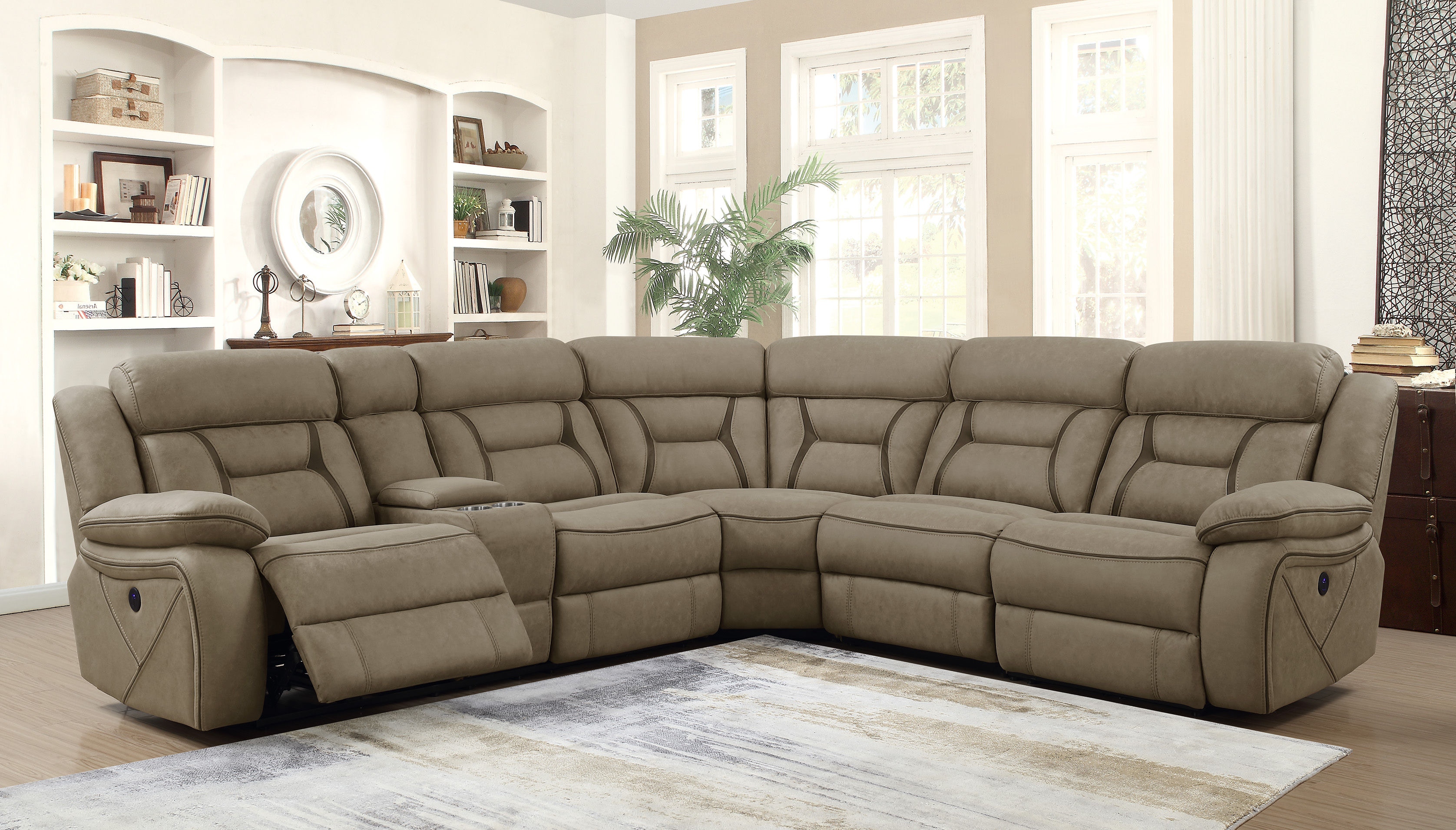 Coaster Living Room 4 Pc Power Sectional 600380 Leon Furniture