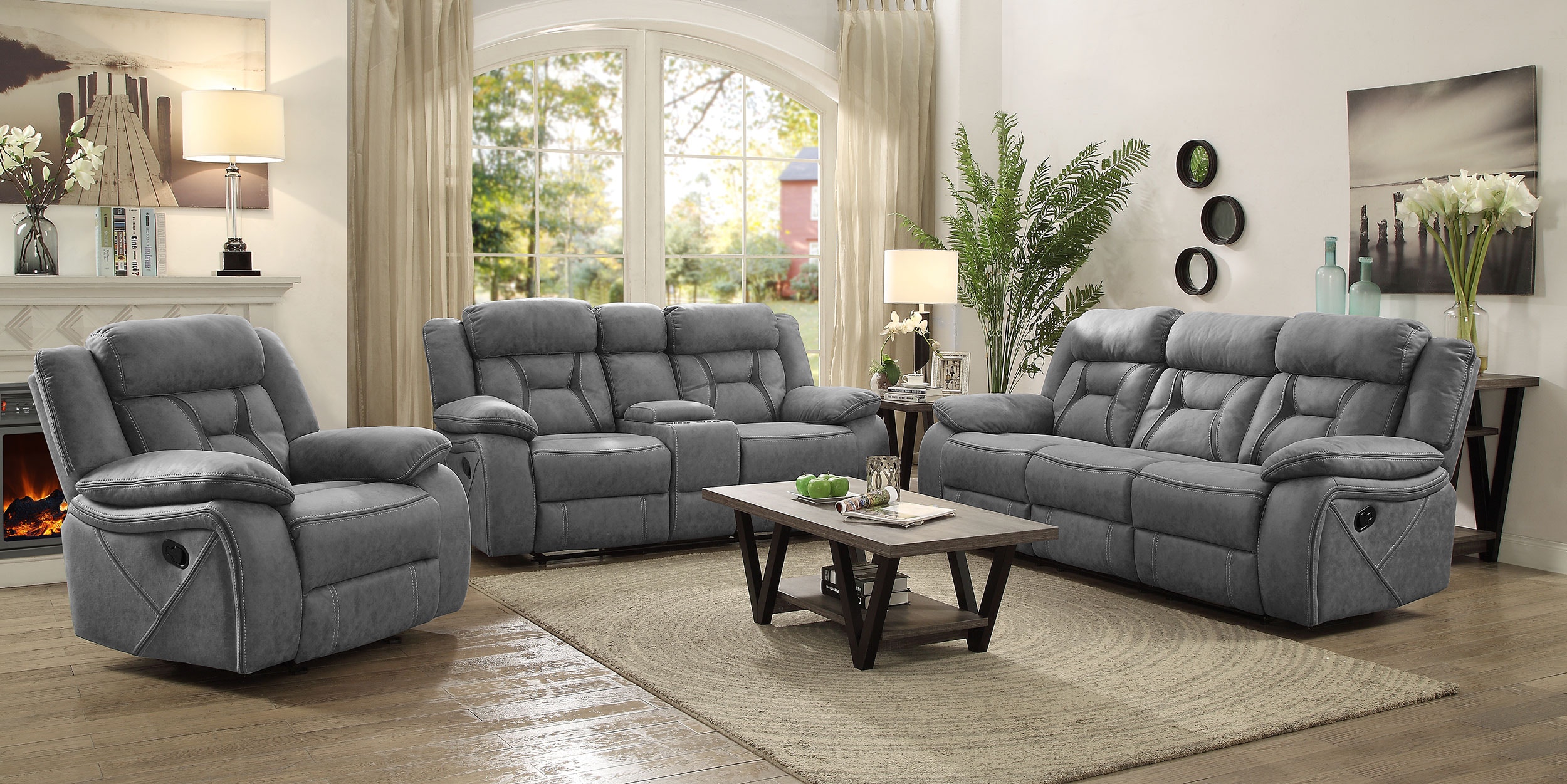 Coaster Living Room Higgins 3-piece Upholstered Motion Reclining
