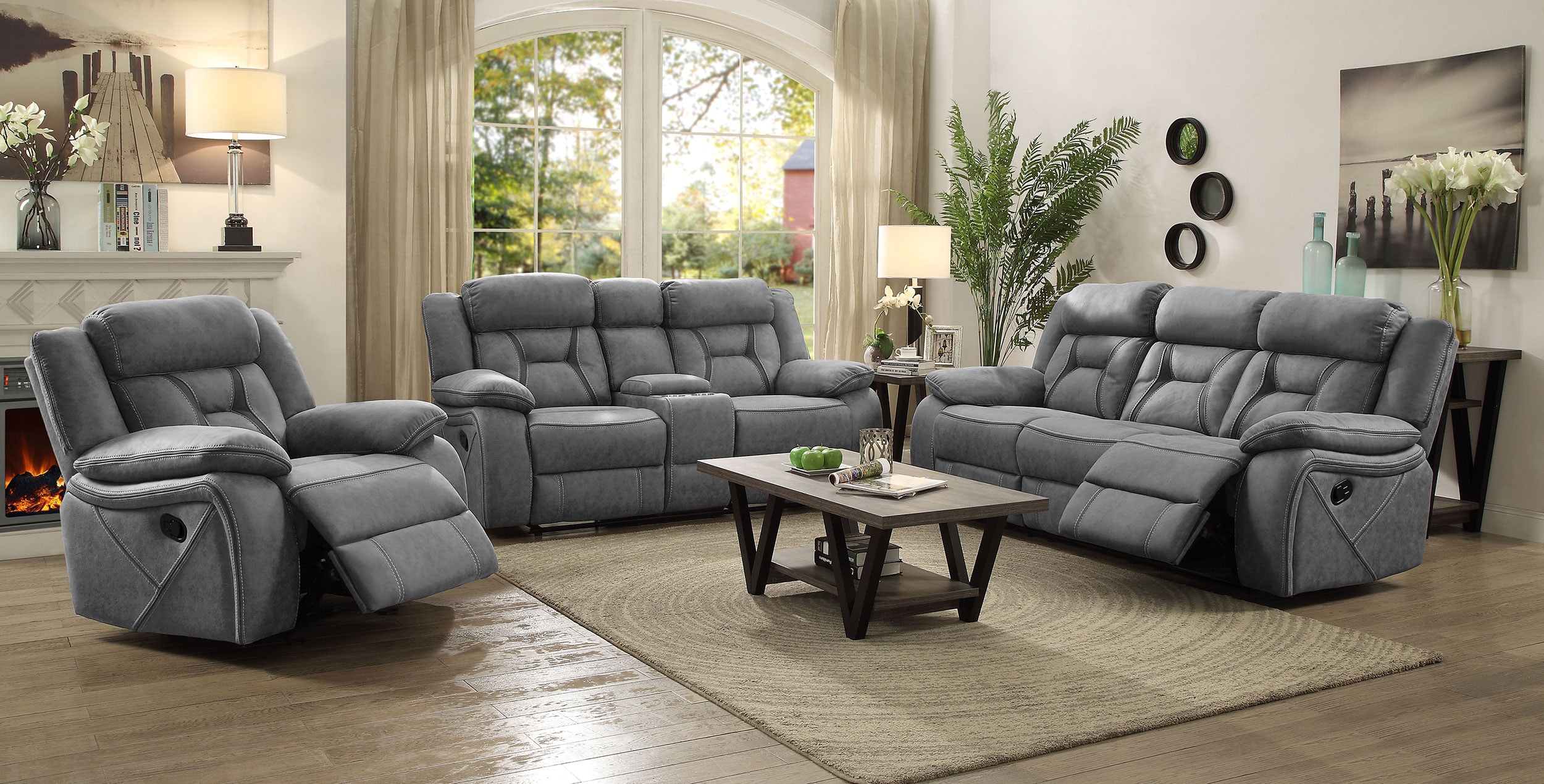 Coaster Living Room Higgins 3-piece Upholstered Motion Reclining