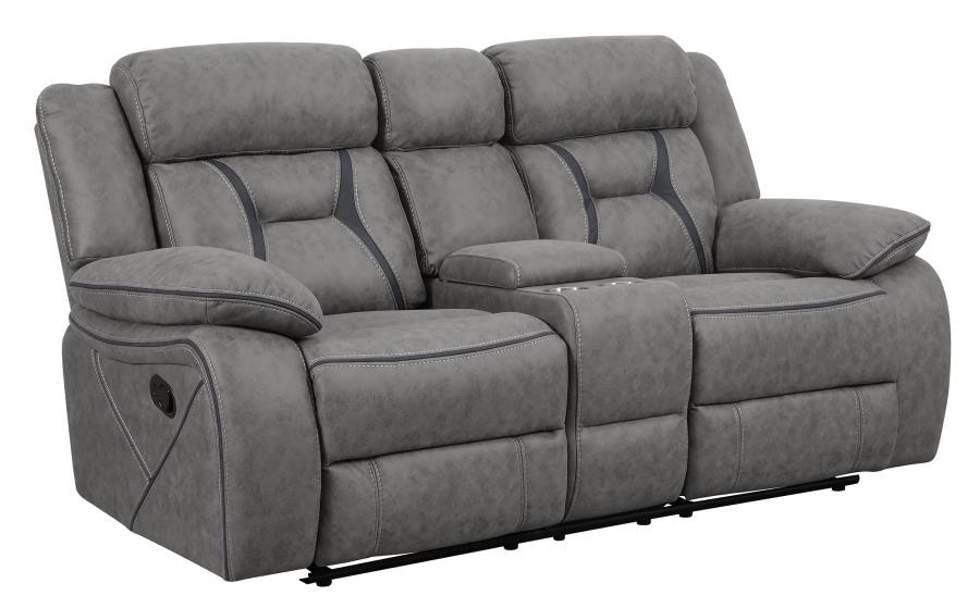 ６個セットLCAWA002-CM グレー Coaster Living Room Higgins Upholstered Motion Reclining Loveseat
