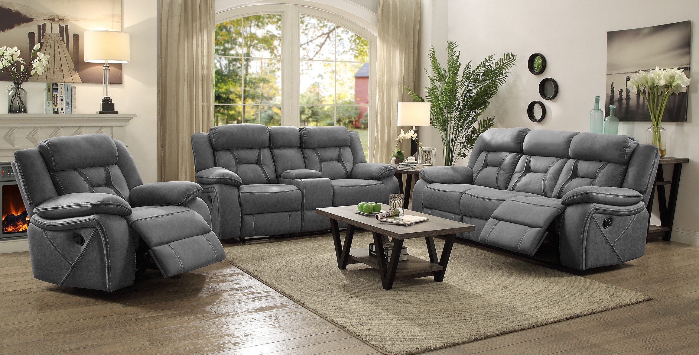 Coaster Living Room Higgins Upholstered Glider Recliner Chair Grey Coaster Living Room Higgins Upholstered Glider Recliner Chair Grey