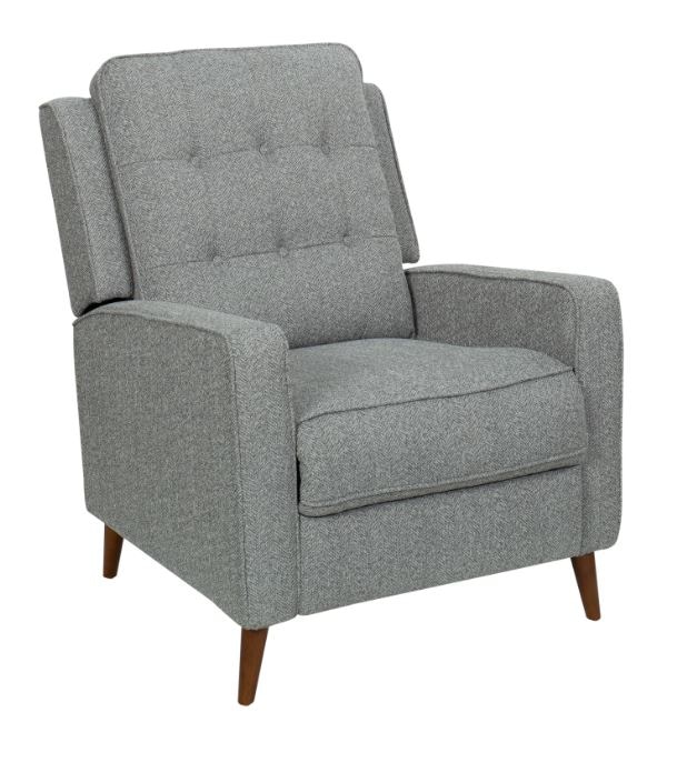 Coaster Living Room Davidson Upholstered Tufted Push Back Recliner Grey