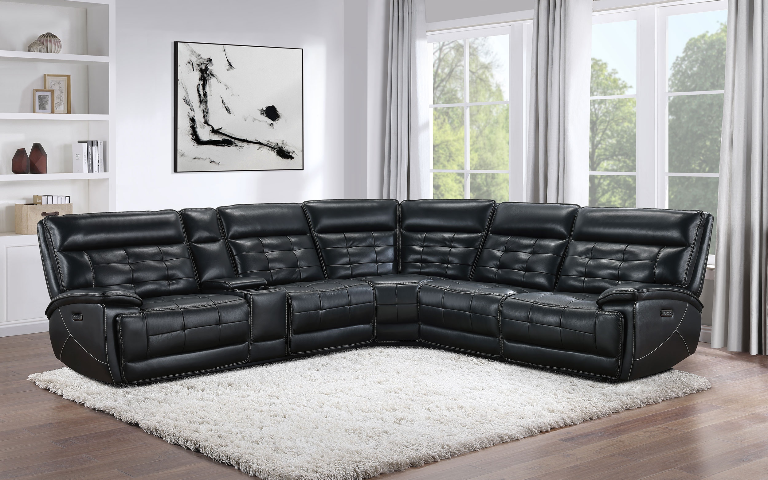 Coaster Living Room Hewitt Leather Upholstered Power Reclining
