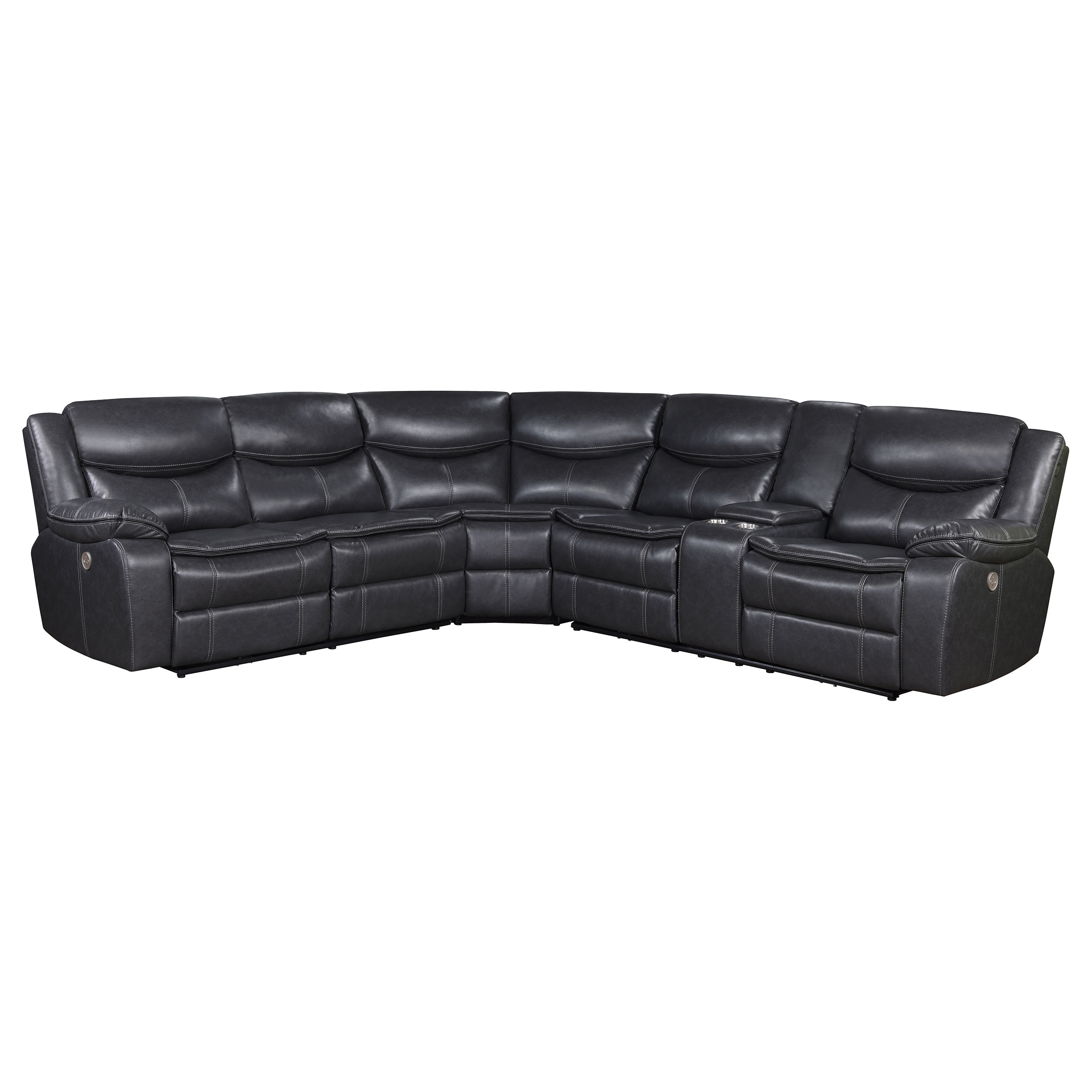 Coaster Sycamore Upholstered Power Reclining Sectional Sofa Grey 610200P