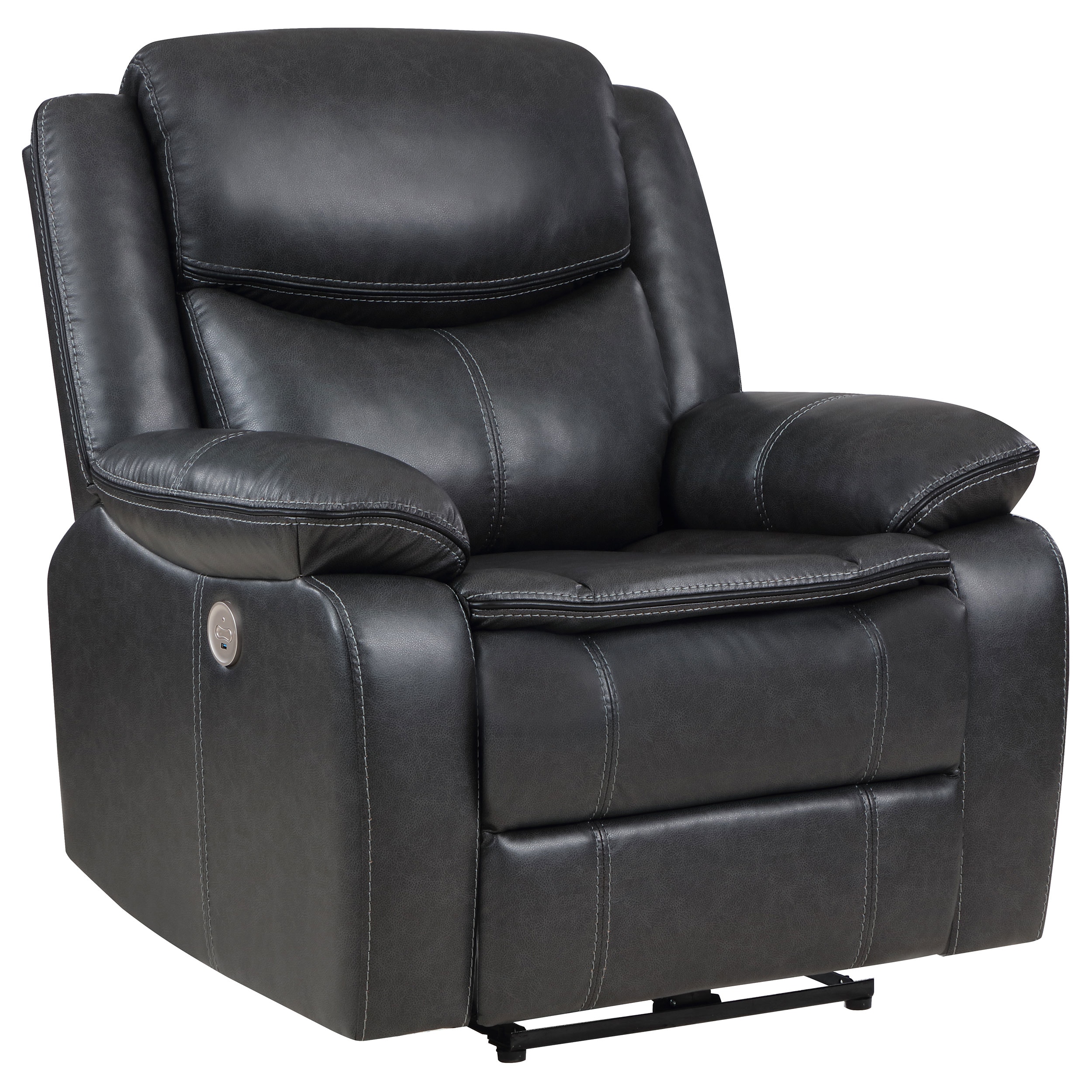  Sycamore Upholstered Power Recliner Chair Dark Grey 