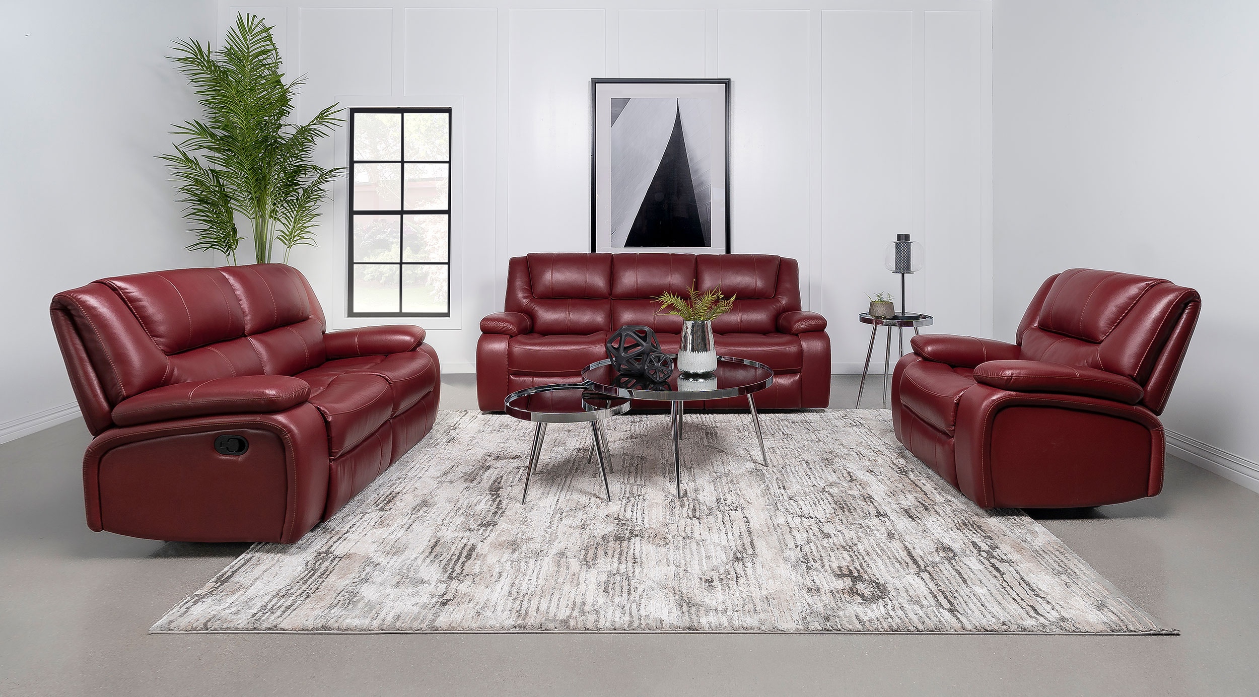 Coaster Living Room Camila 3-piece Upholstered Reclining Sofa Set