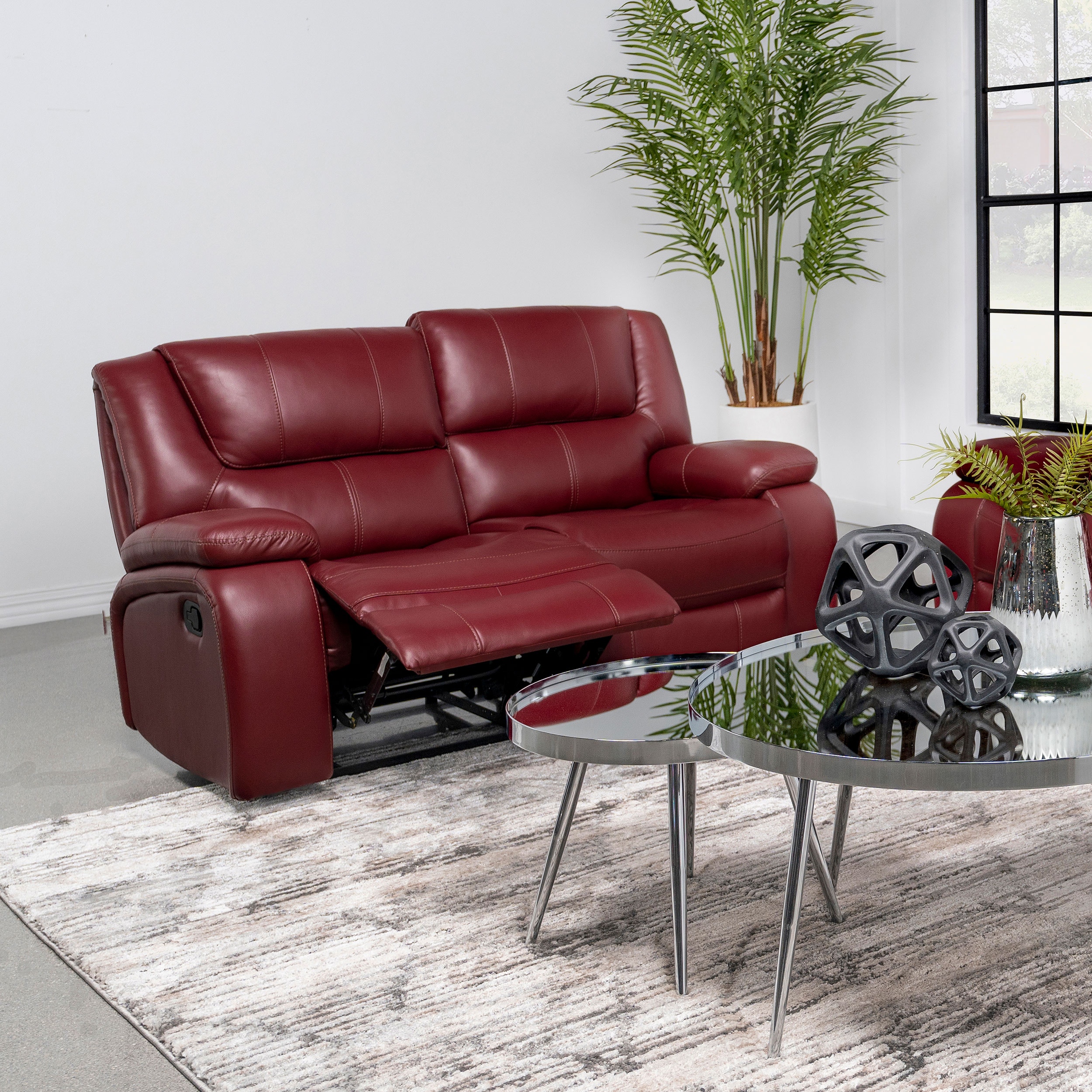 Coaster Living Room Camila Upholstered Motion Reclining Loveseat