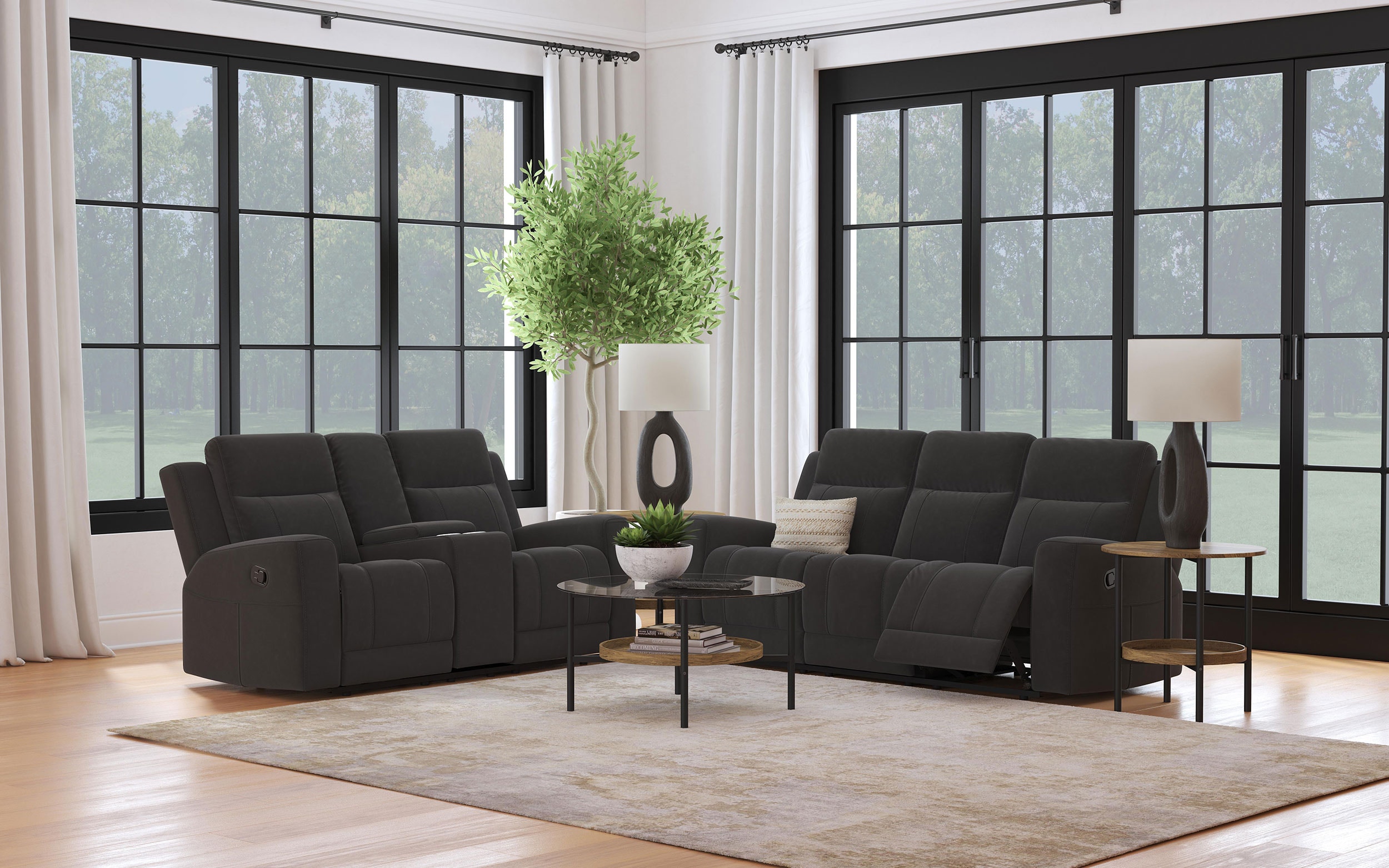 Coaster Living Room Brentwood 2-piece Upholstered Reclining Sofa