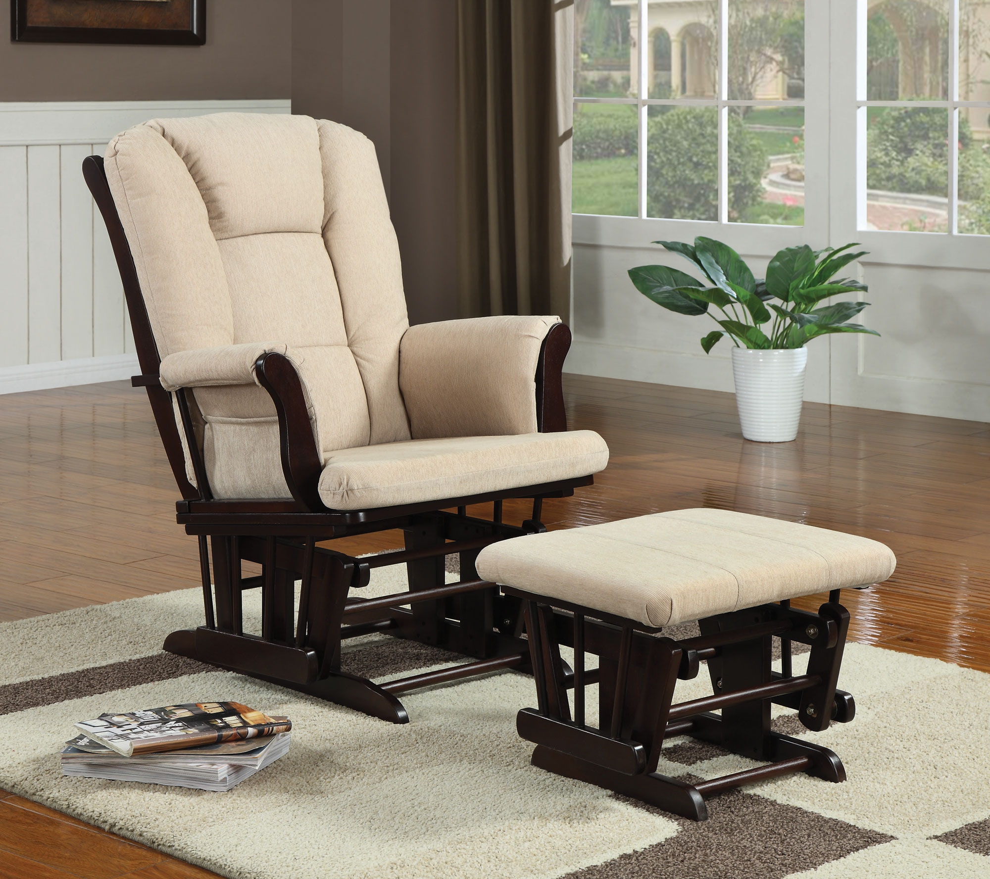 coaster glider rocker with ottoman