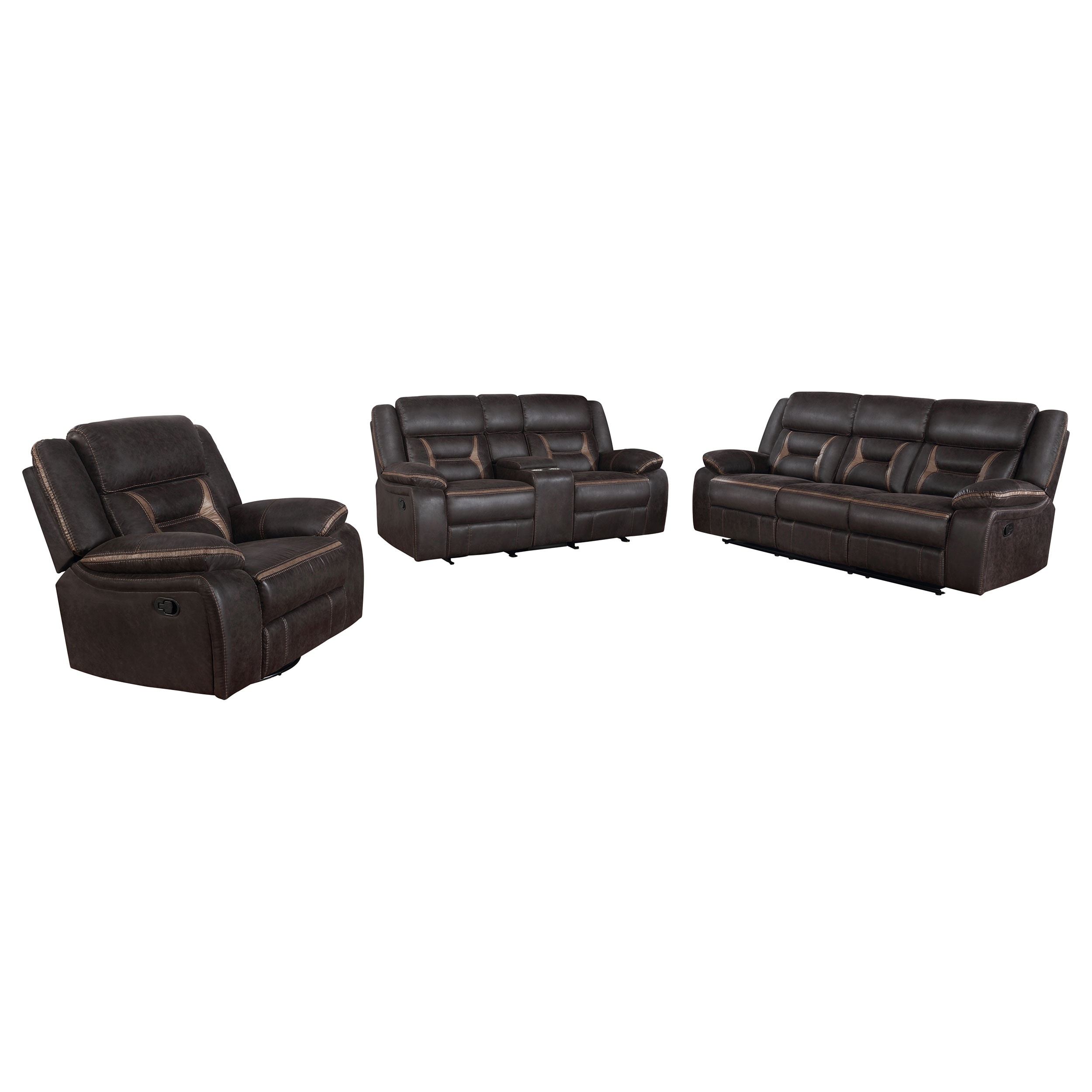 Coaster Living Room Greer 3-piece Upholstered Reclining Sofa Set