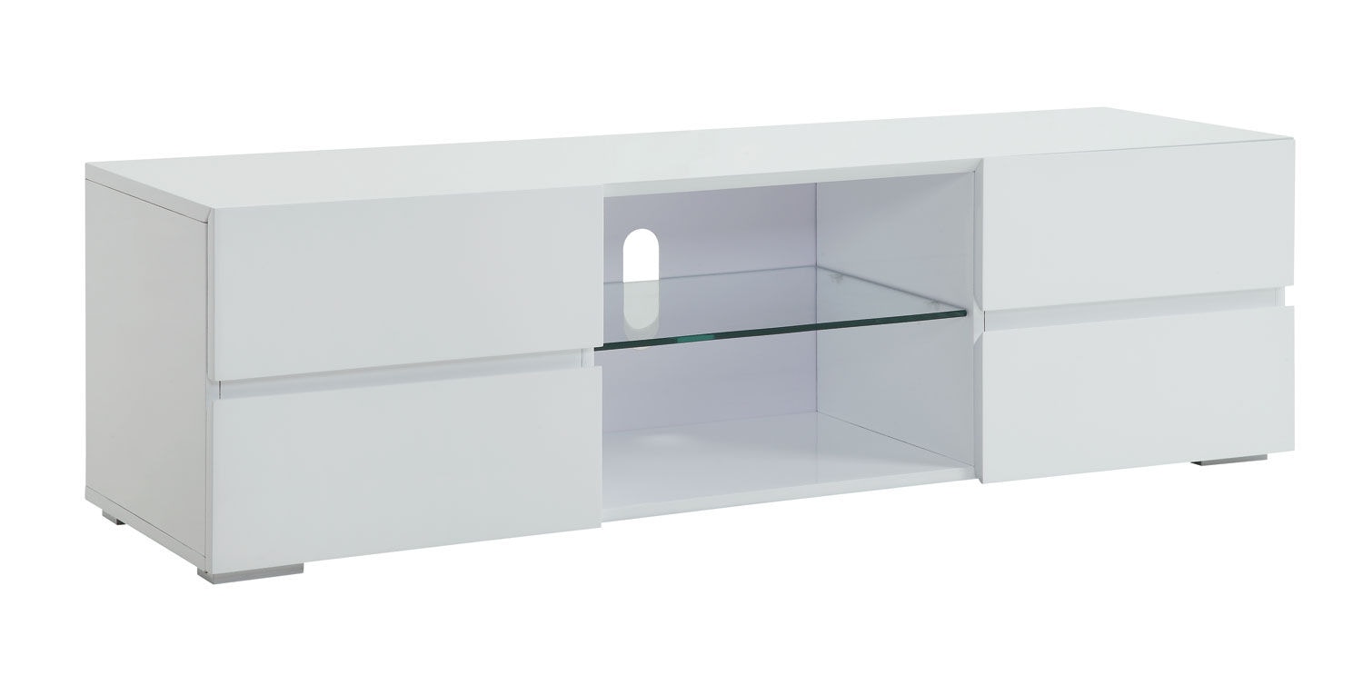 Galvin 4 drawer Wood 55 TV Stand White High Gloss