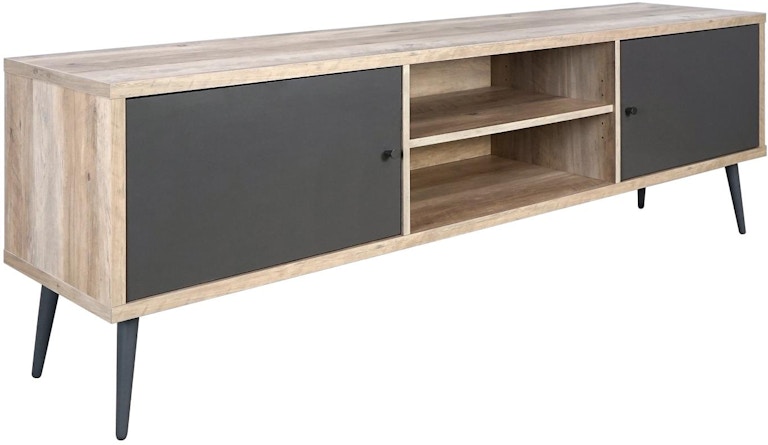Coaster Allie 2-door Engineered Wood TV Stand With Storage Shelf Antique Pine And Grey 701076
