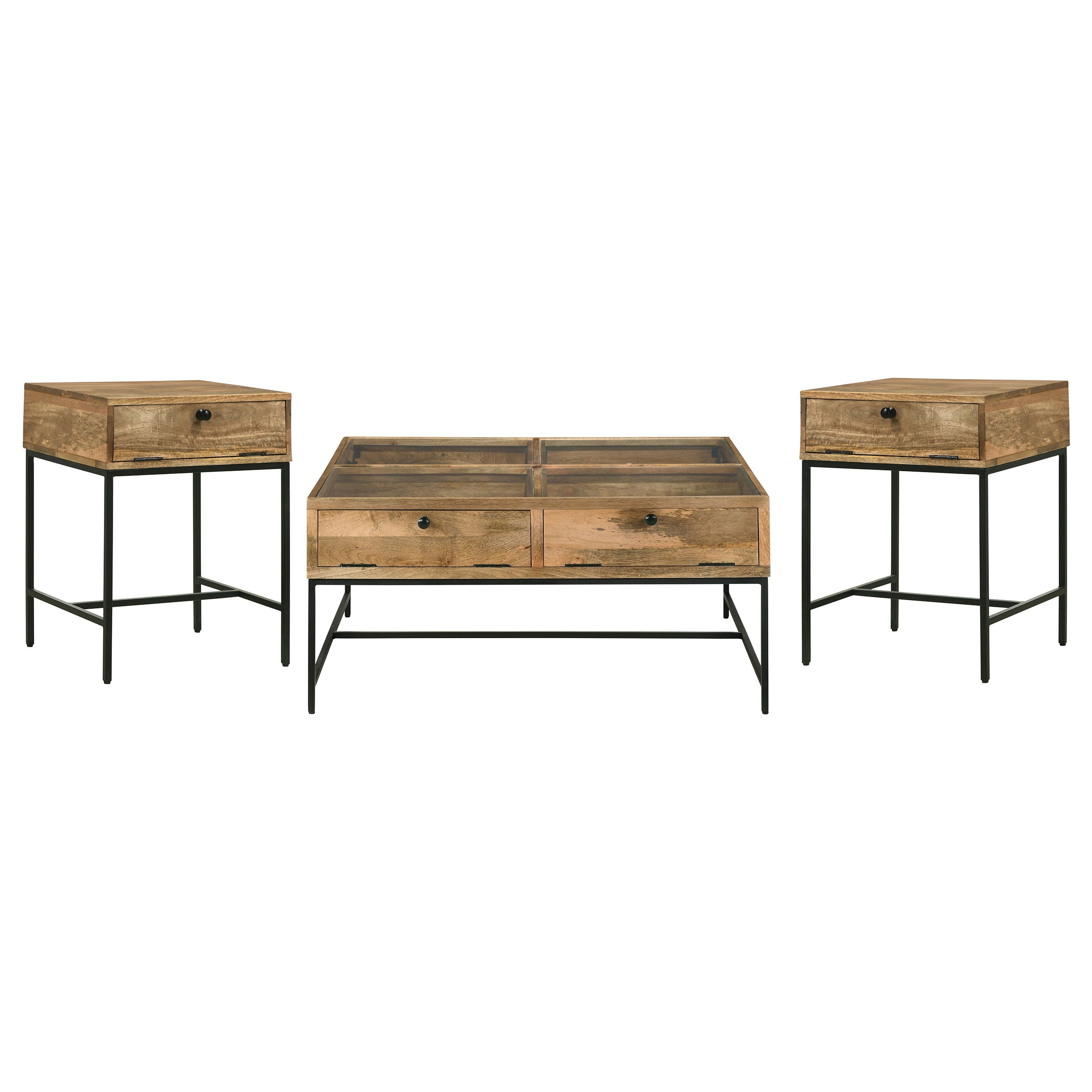 Coaster Stephie 3-piece Square Coffee And End Table Set Honey Brown 704698-S3