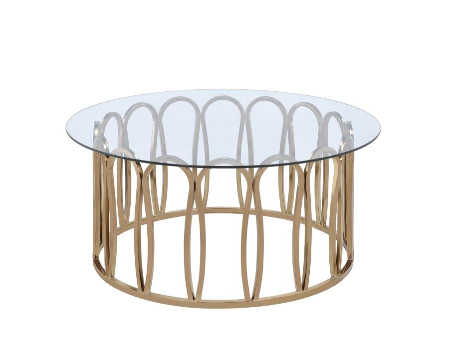 Round chrome glass coffee table top