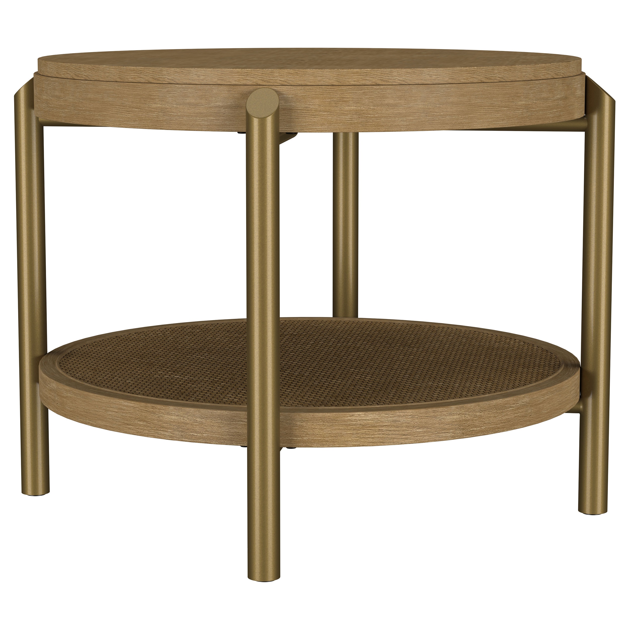 Coaster Arini Round End Side Table With Storage Shelf Sand Wash 706187