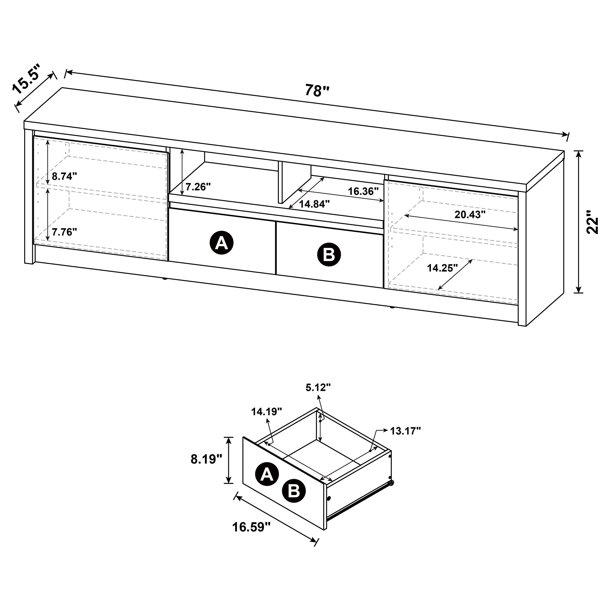 Coaster Home Entertainment Winfield 78-inch 2-door TV Stand Media