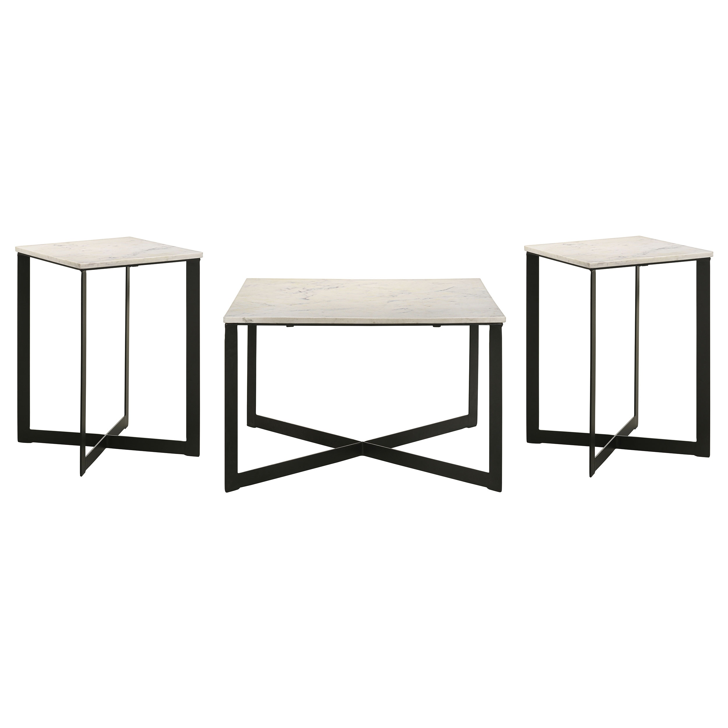 Coaster Tobin 3-piece Marble Top Coffee And End Table Set White 707698-S3