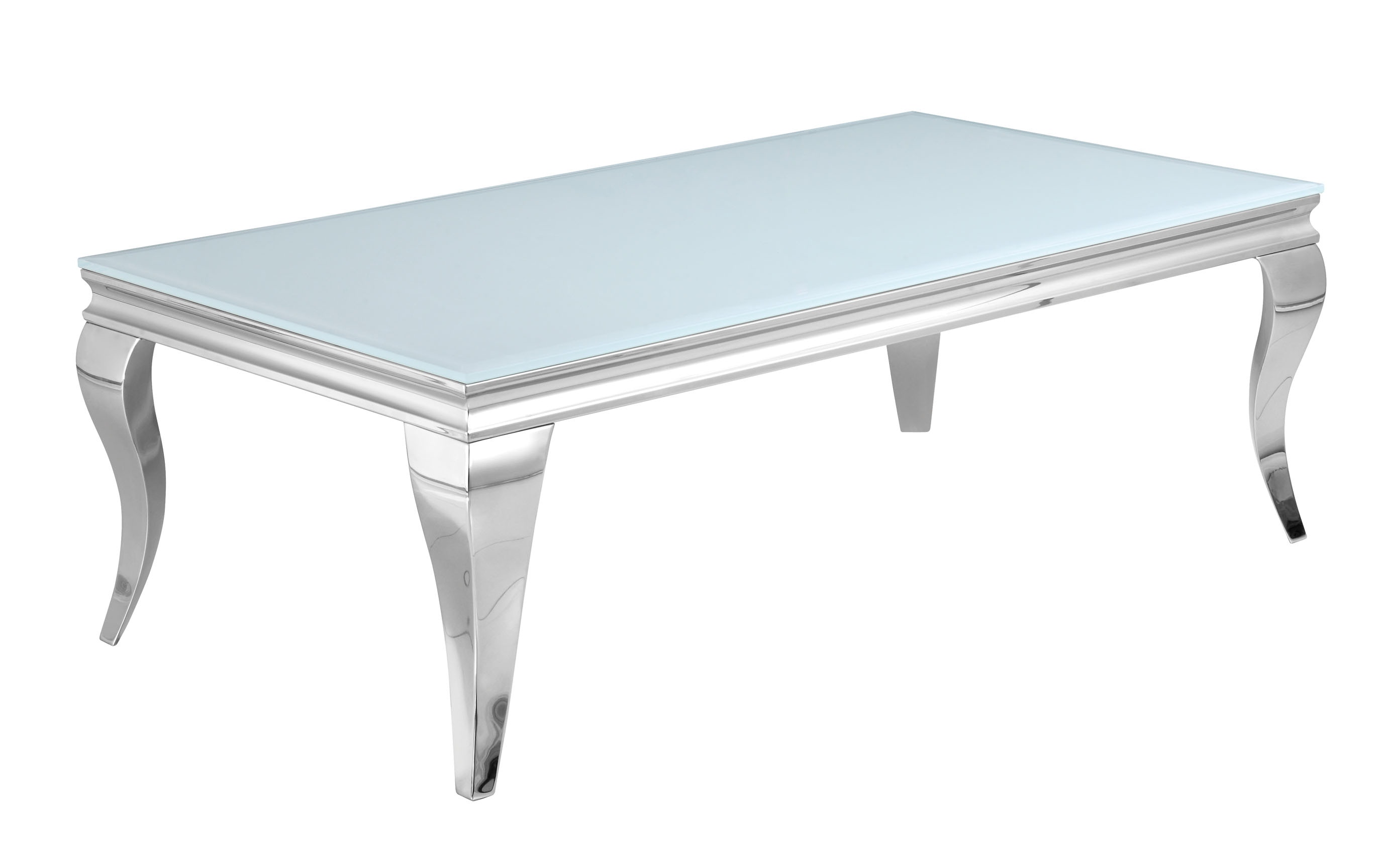  Carone Rectangular Glass Top Coffee Table White And Chrome 