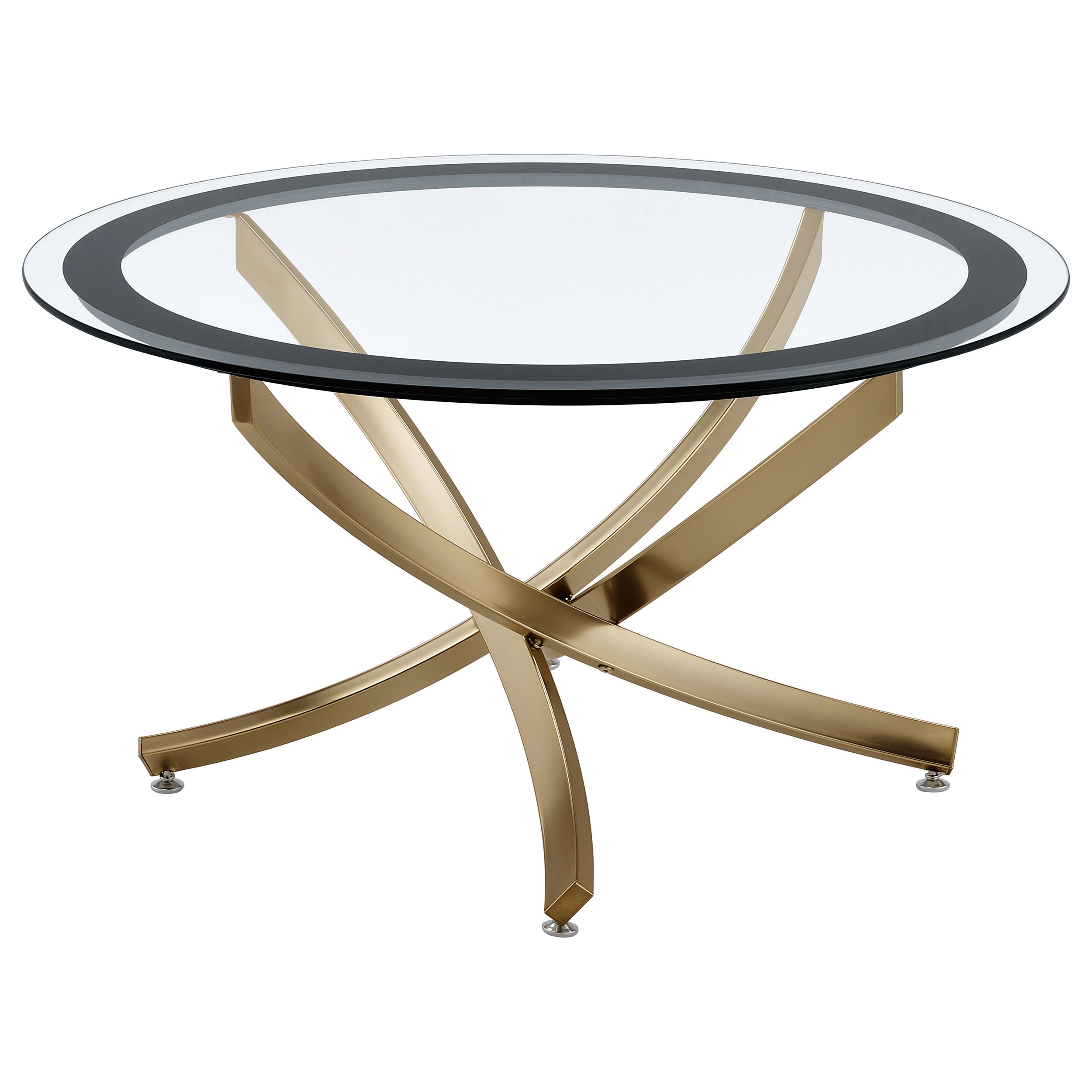 Coaster Living Room Brooke Round Glass Top Coffee Table